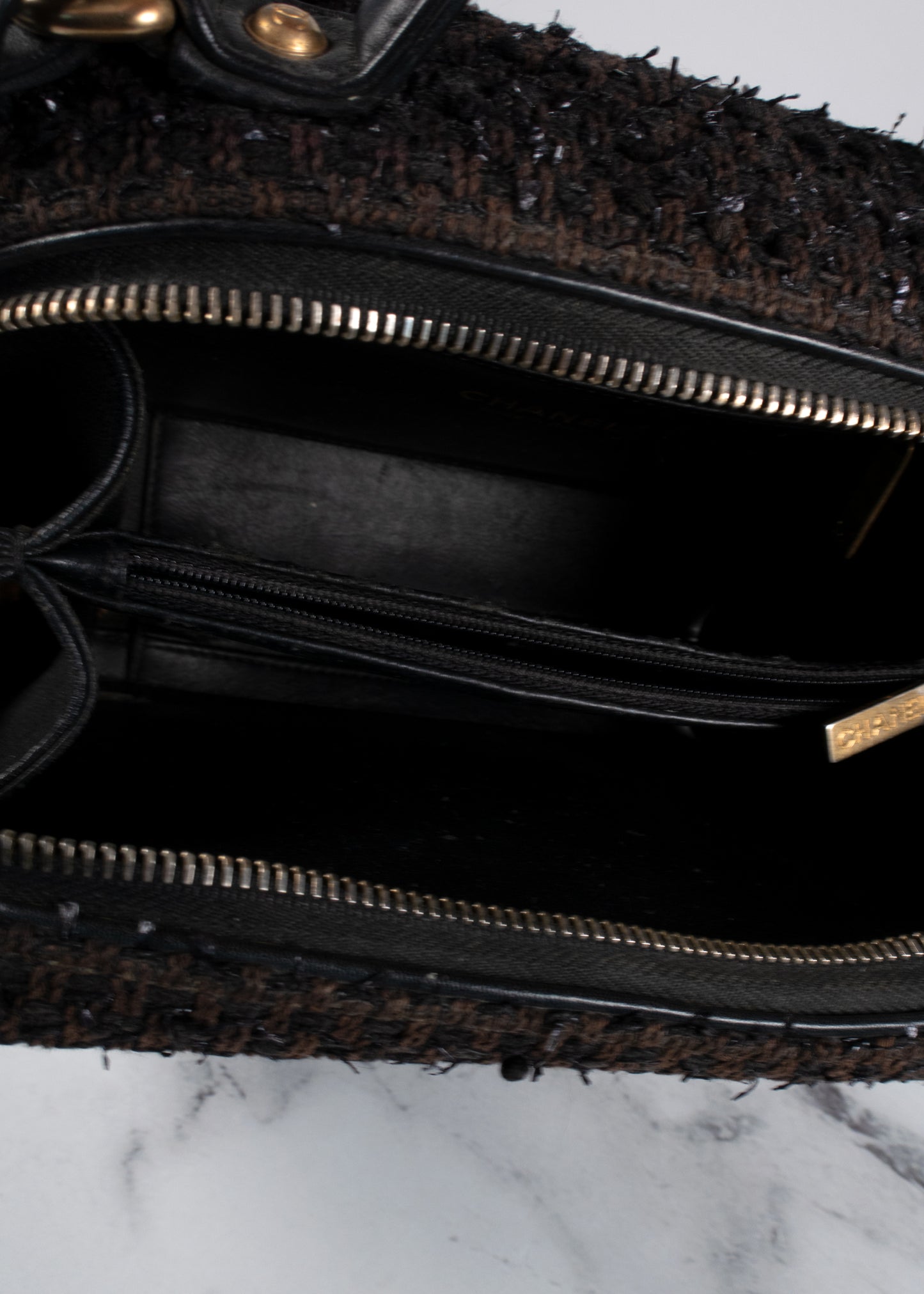 Chanel Tweed Quilted Medium CC Filigree Vanity Case