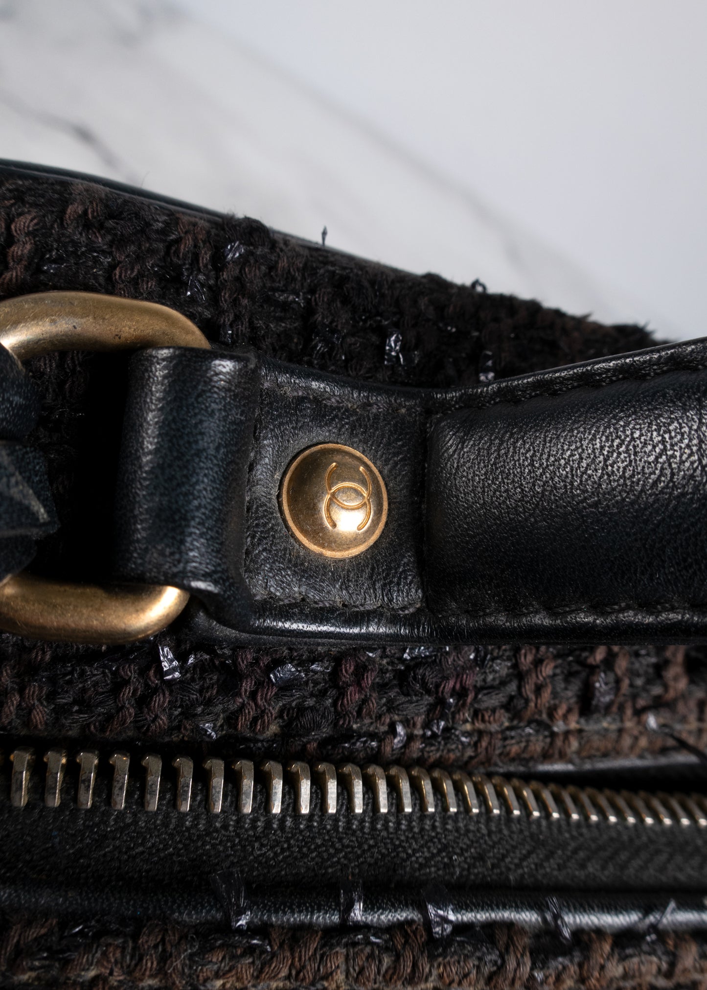 Chanel Tweed Quilted Medium CC Filigree Vanity Case