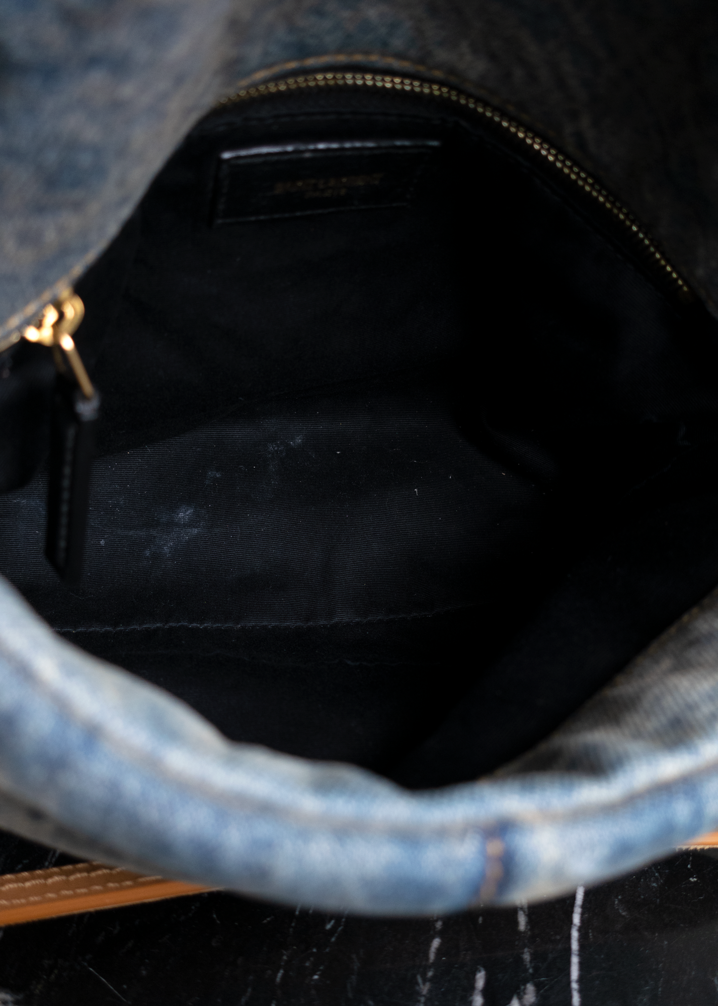 Saint Laurent Denim Quilted Blue Cinnamon Small Loulou Puffer Monogram Chain Satchel