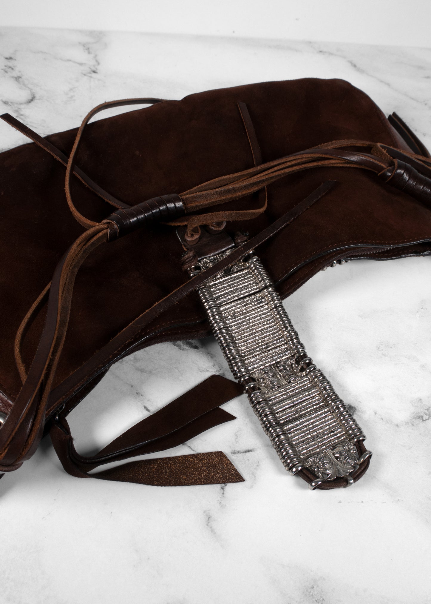 Dolce & Gabbana Dark Brown Suede Shoulder Bag