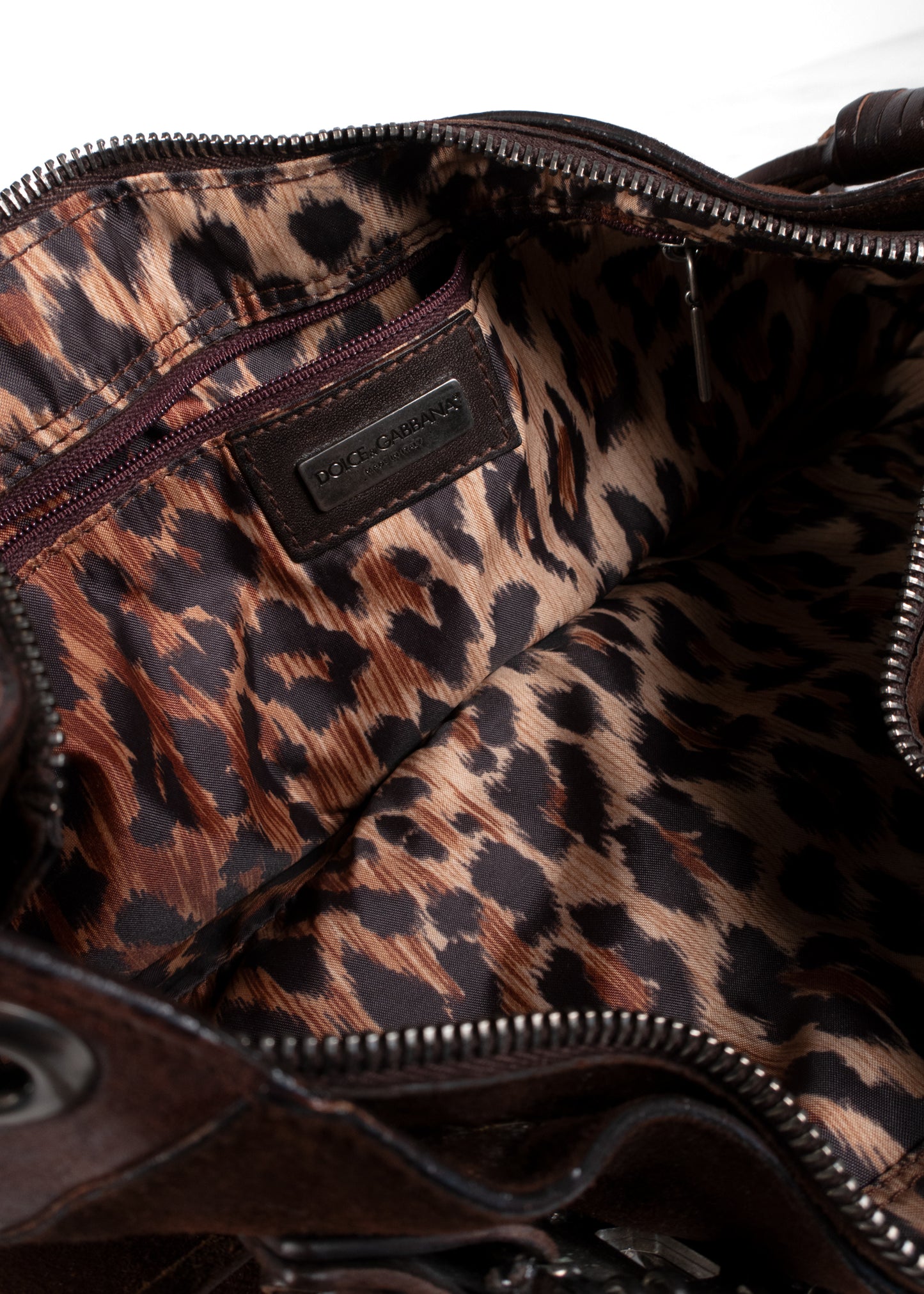 Dolce & Gabbana Dark Brown Suede Shoulder Bag