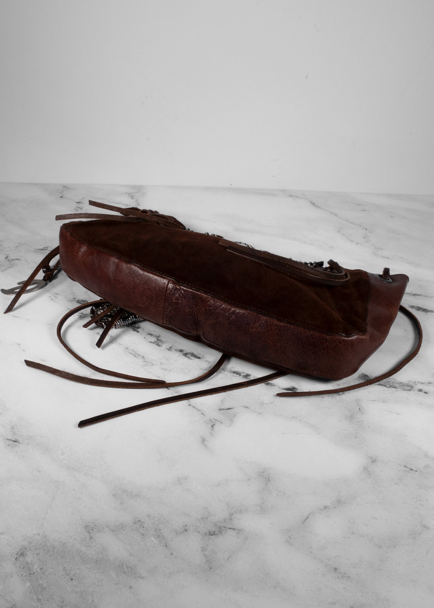 Dolce & Gabbana Dark Brown Suede Shoulder Bag