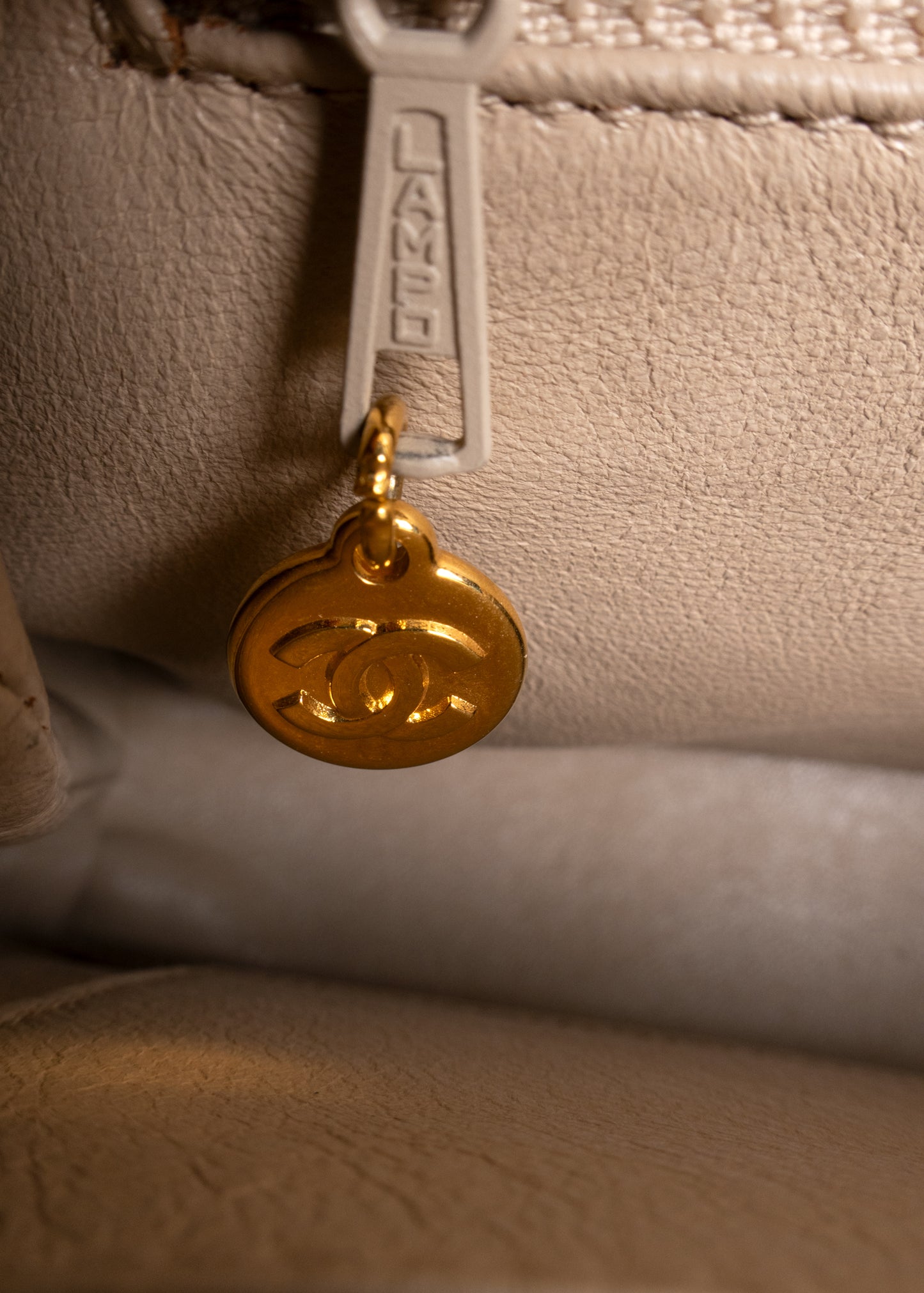 Chanel Beige Coco Kelly Leather Handbag