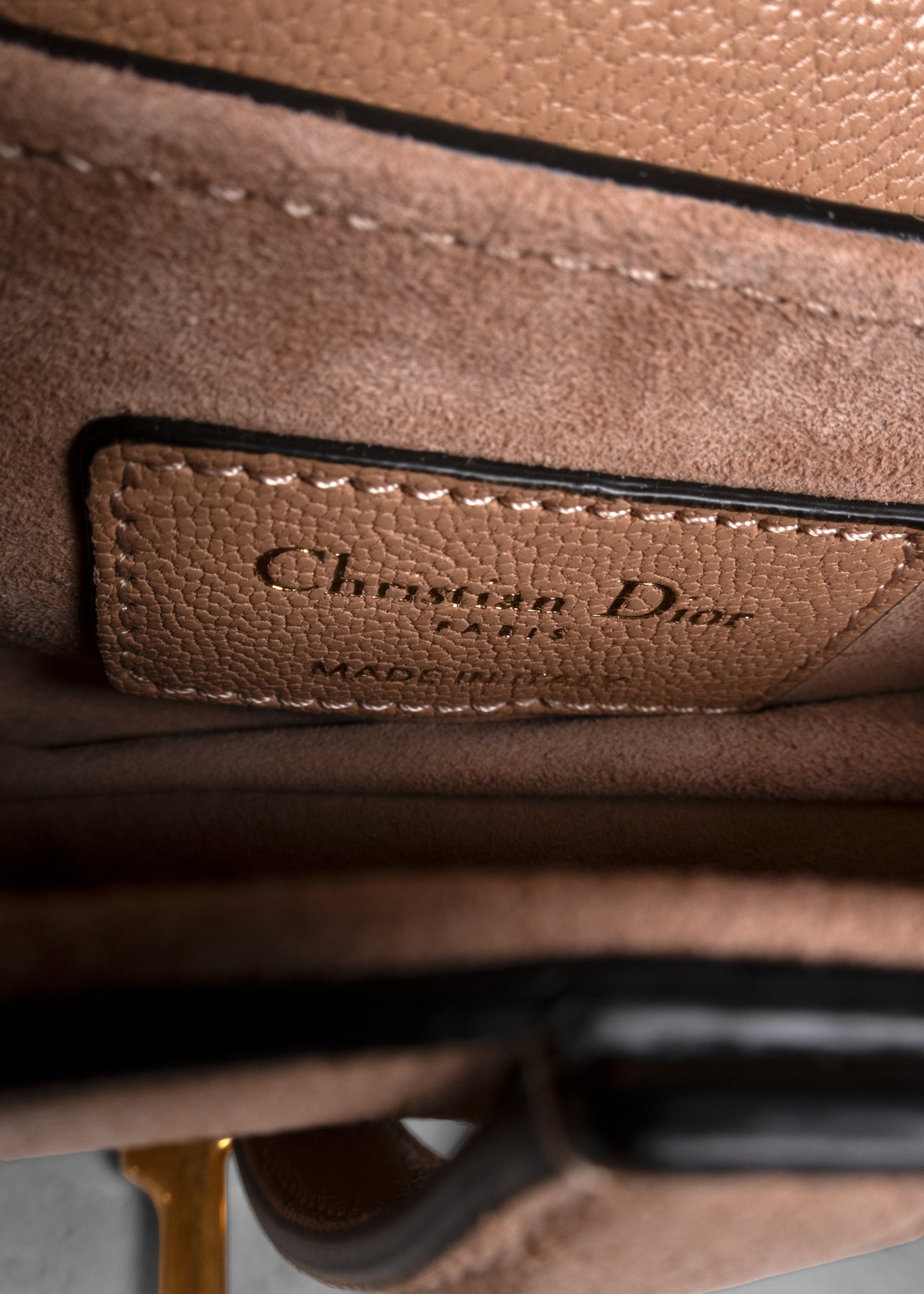 Saddle Bag with Strap Blush Grained Calfskin