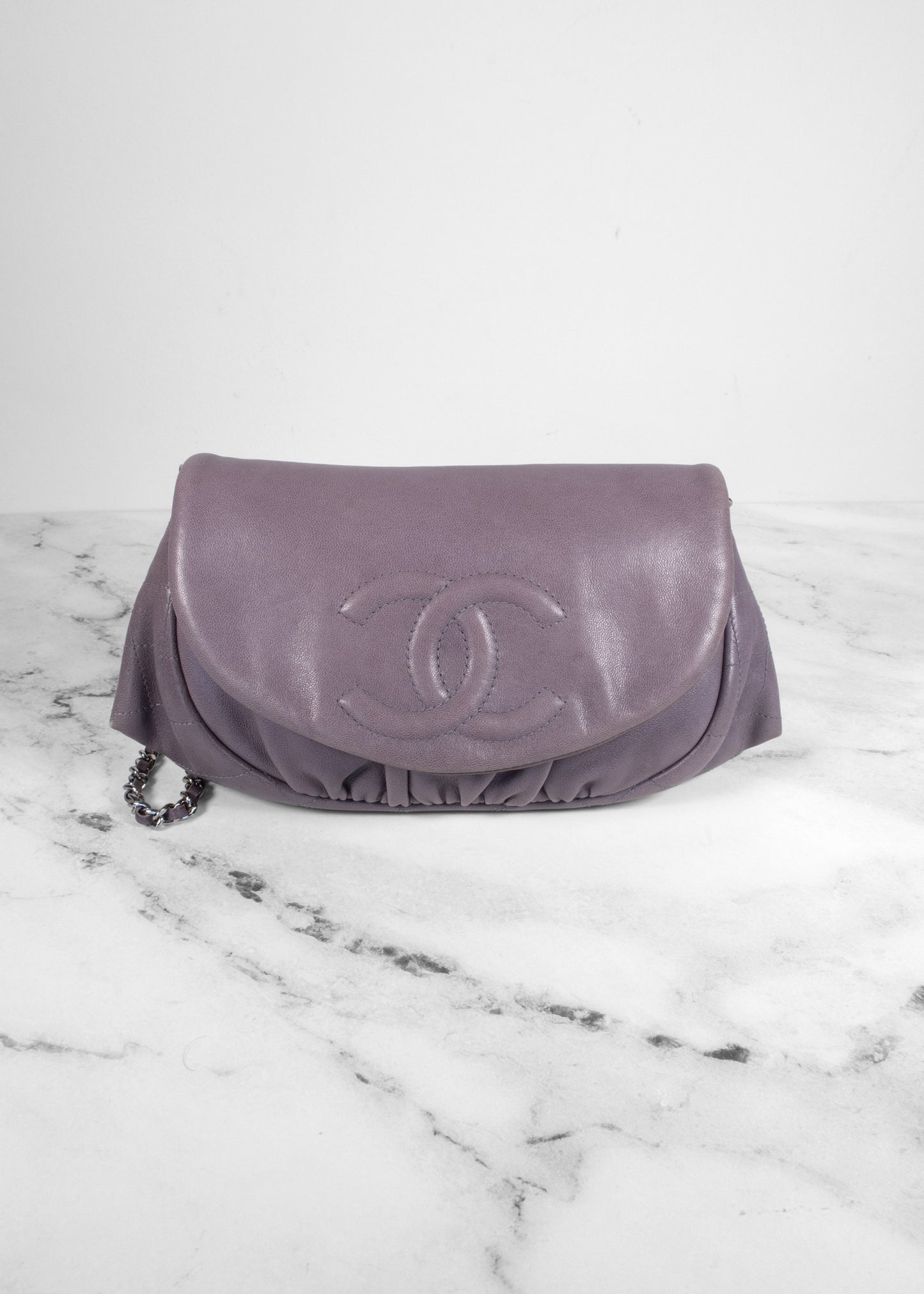 Chanel Lambskin Half Moon Wallet on Chain