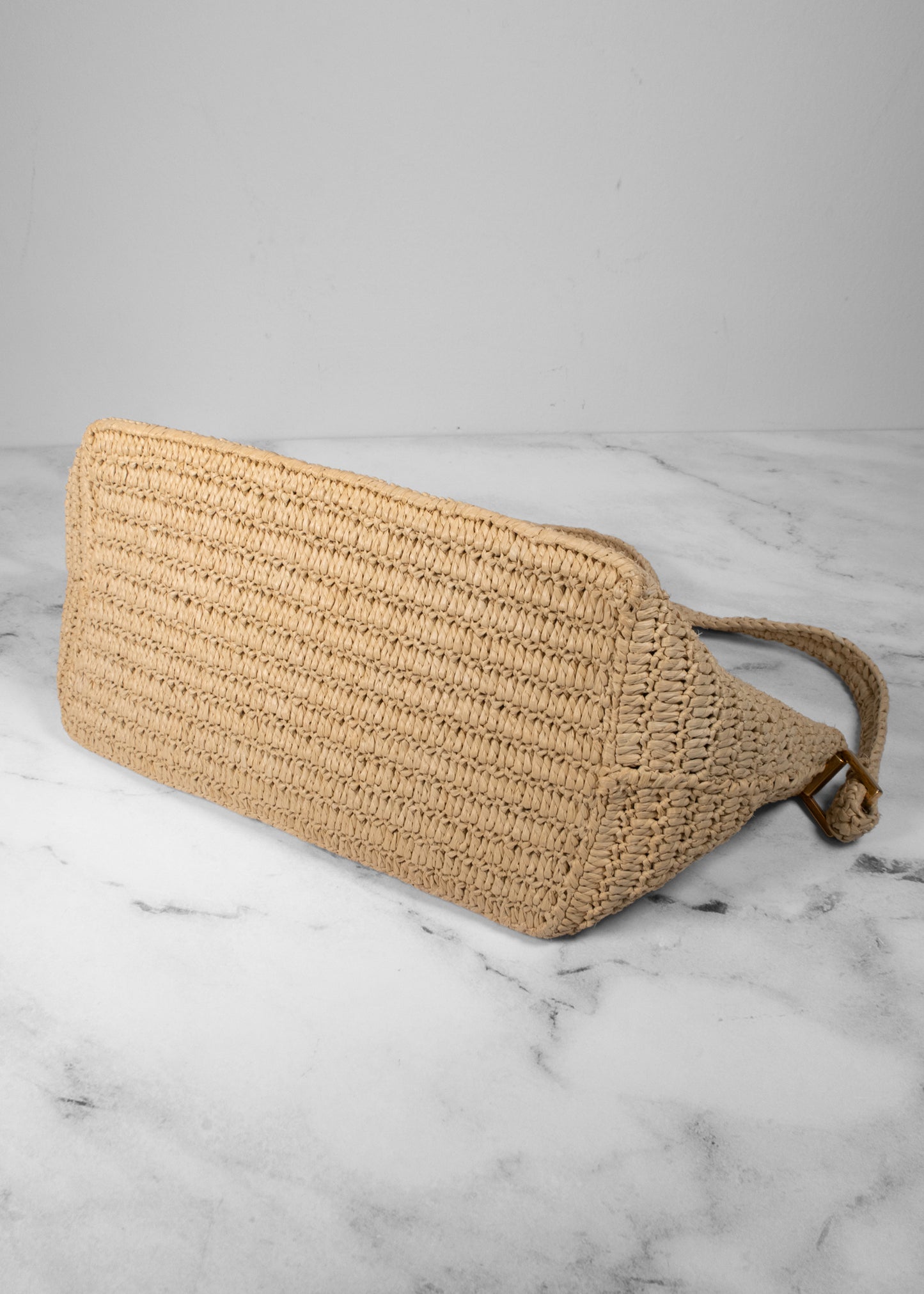 Saint Laurent 2022 Raffia Tuc Shoulder