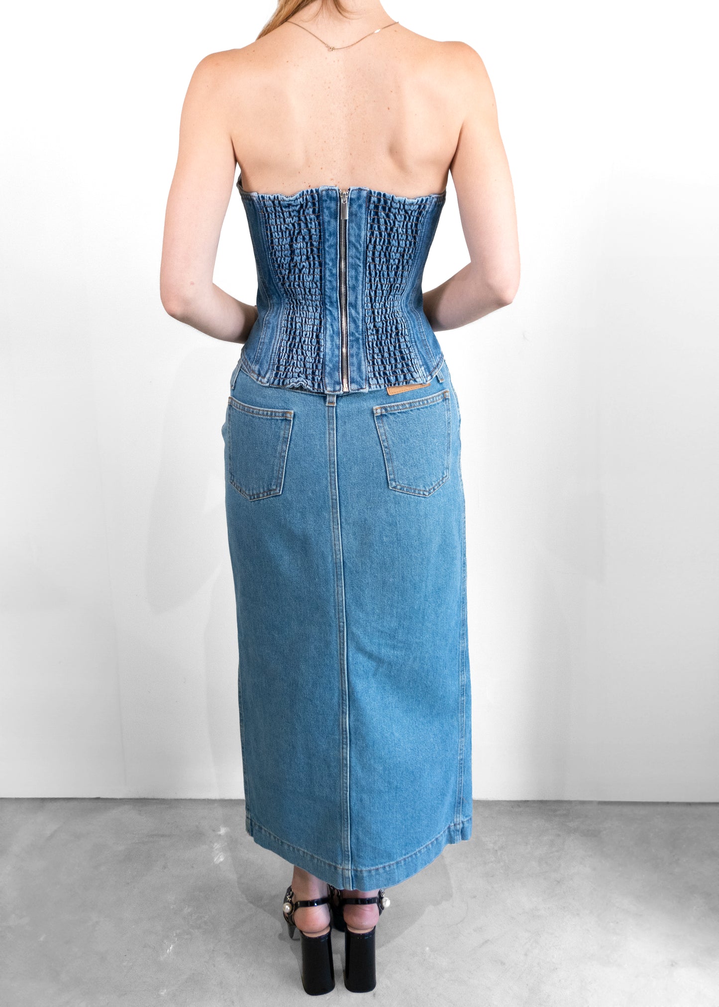 Magda Butrym Split Back Denim Set