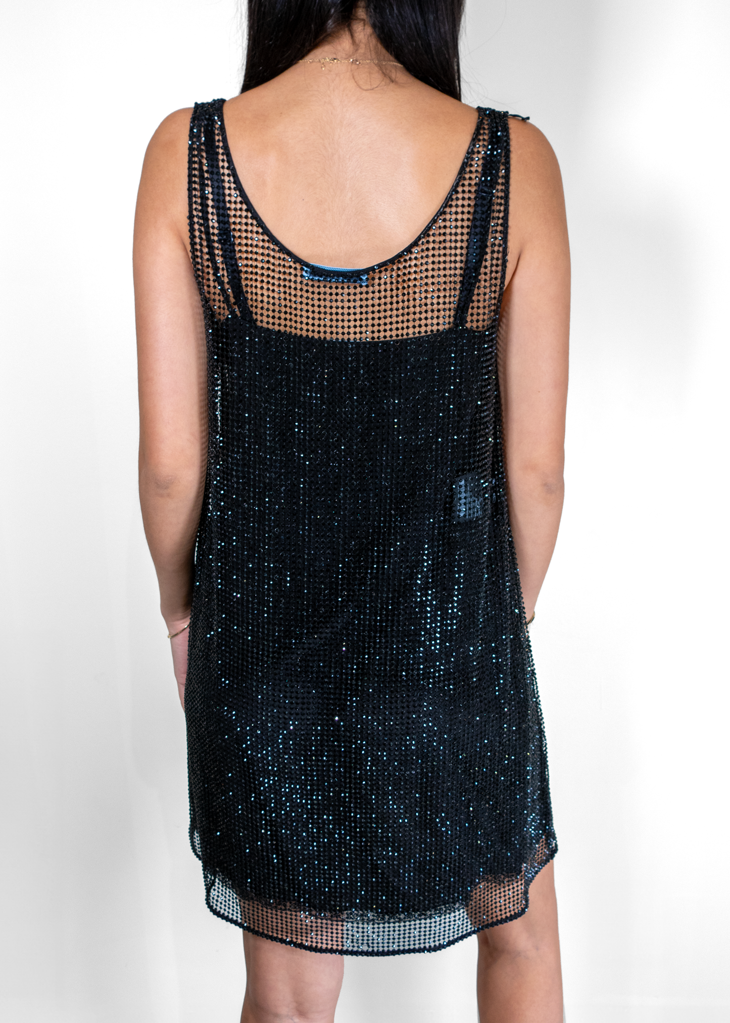 Prada Rhinestone-Embellished Shift Dress