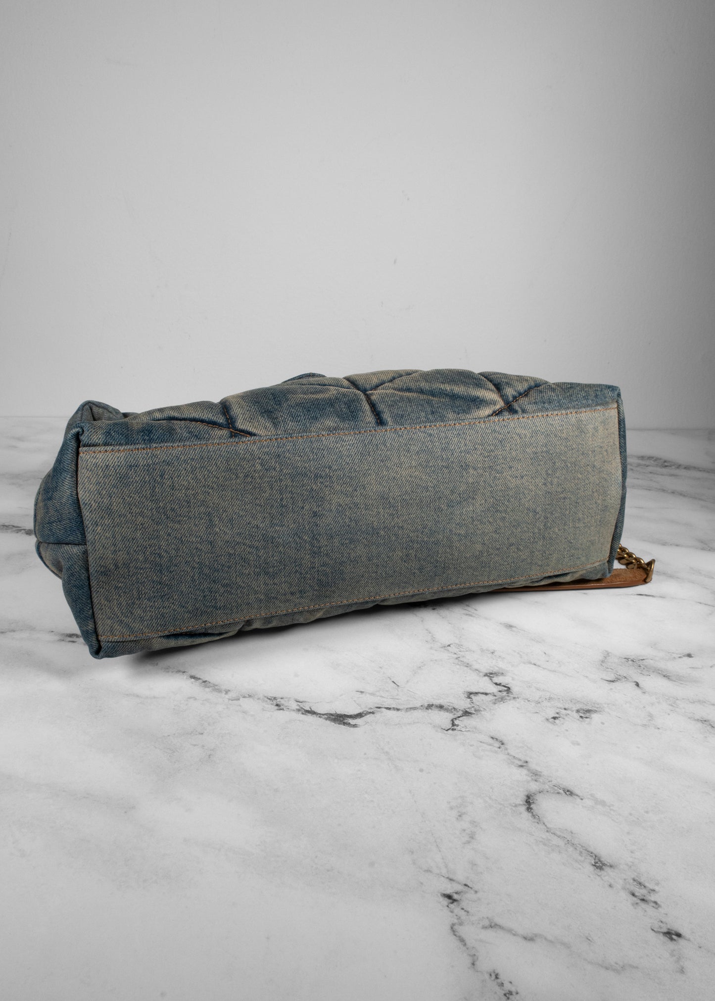 Saint Laurent Denim LouLou Puffer Bag
