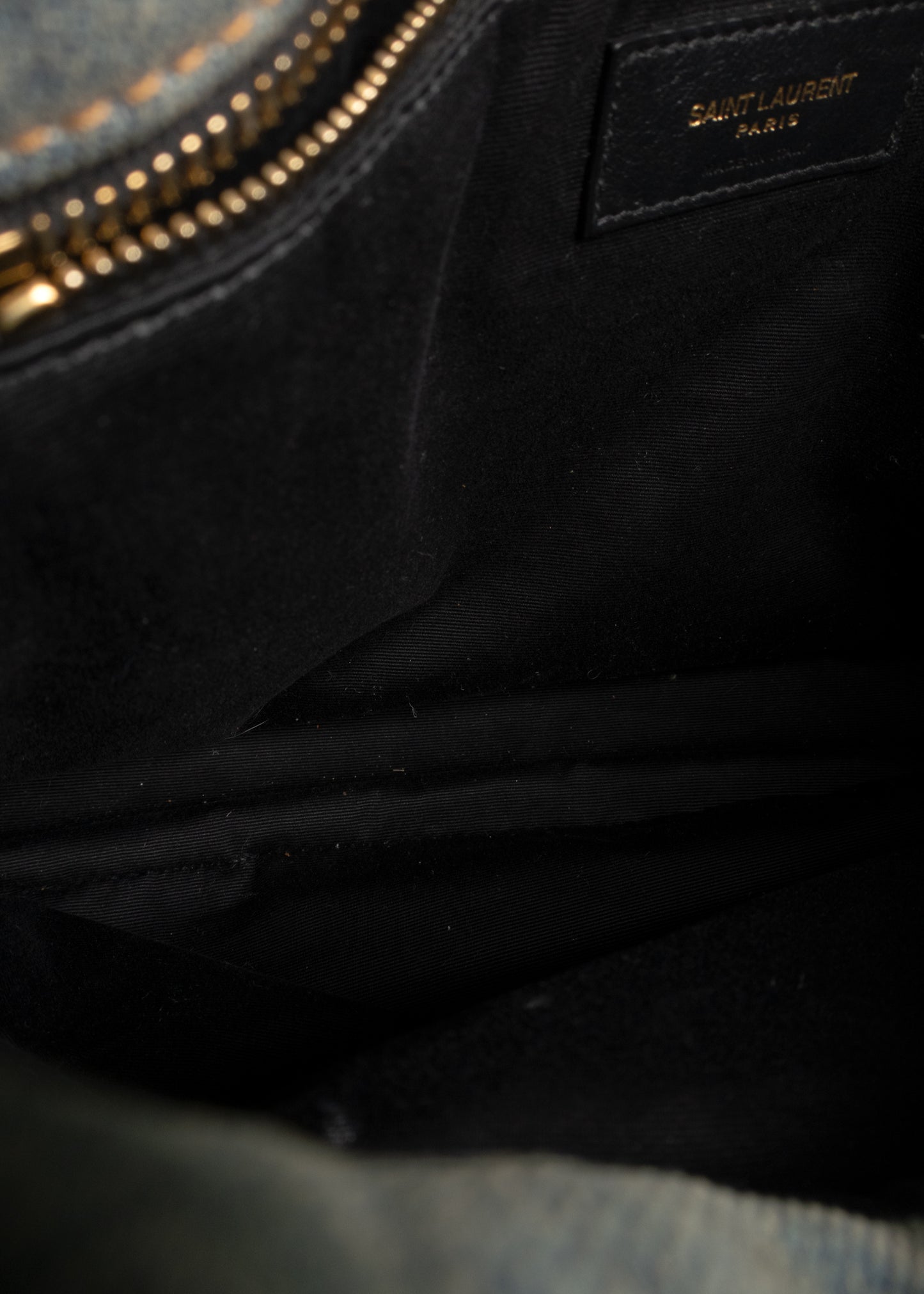 Saint Laurent Denim LouLou Puffer Bag