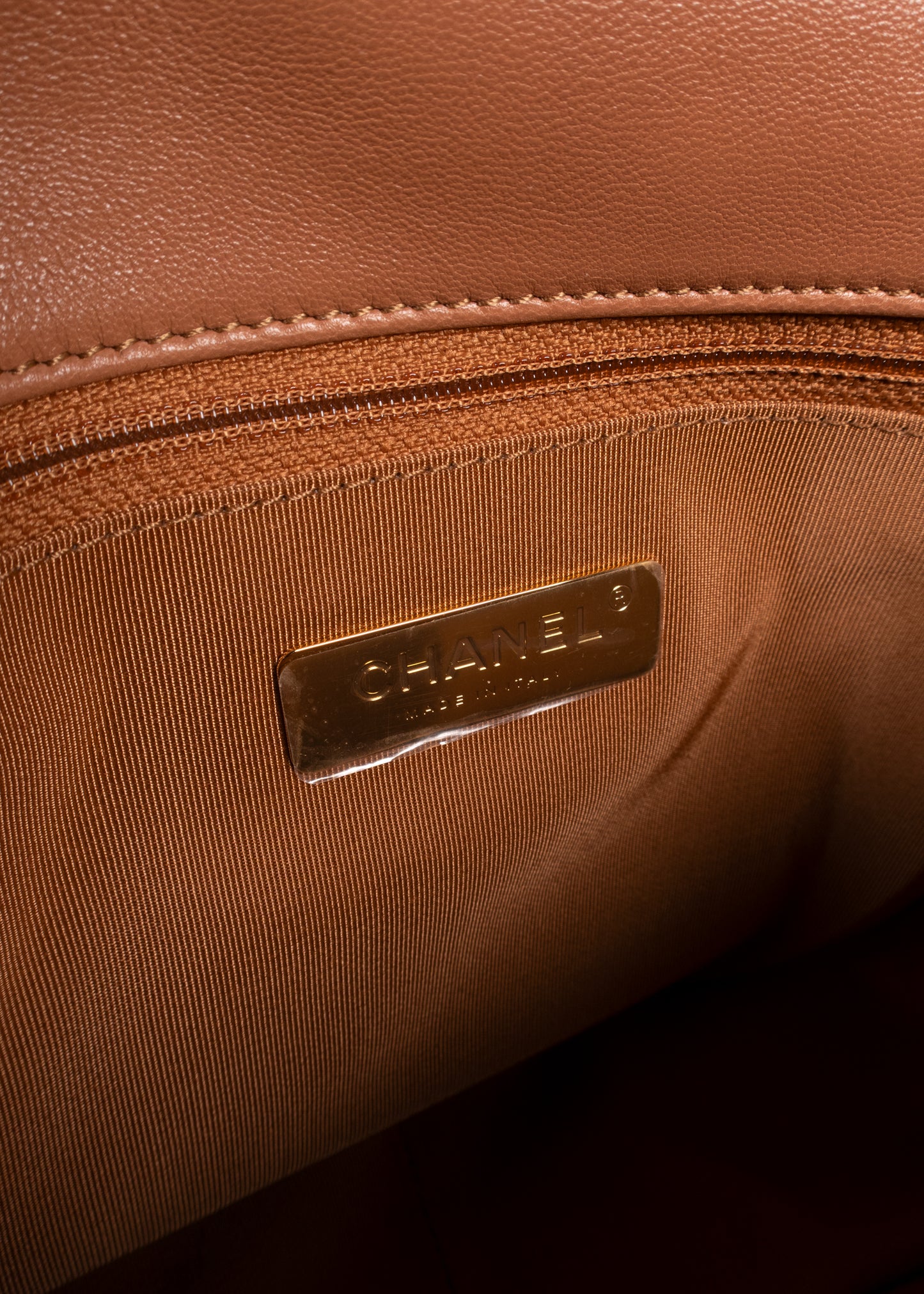 Chanel Lambskin Quilted Medium Chanel 19 Flap Brown
