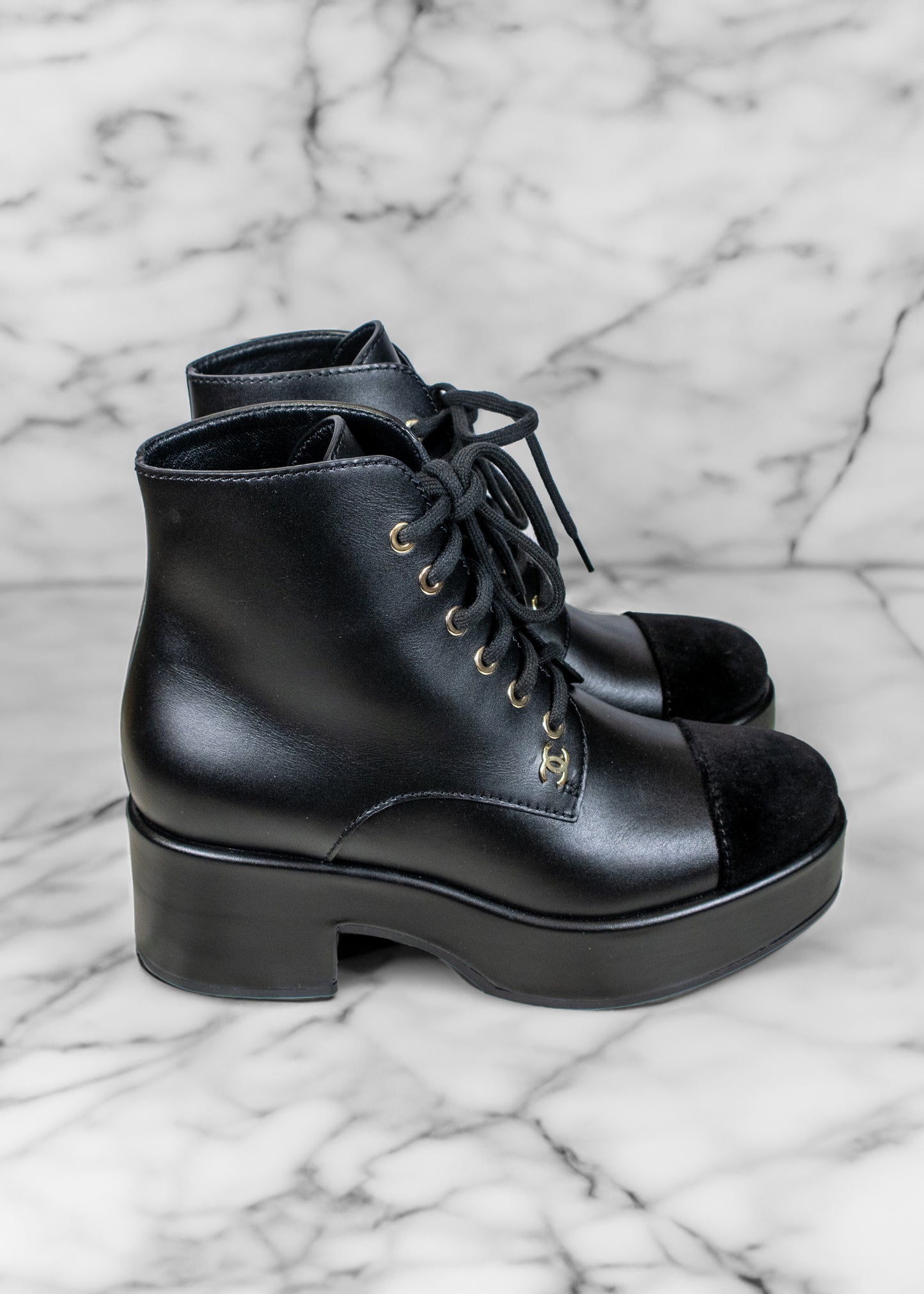 Chanel 2022 Leather Combat Boots