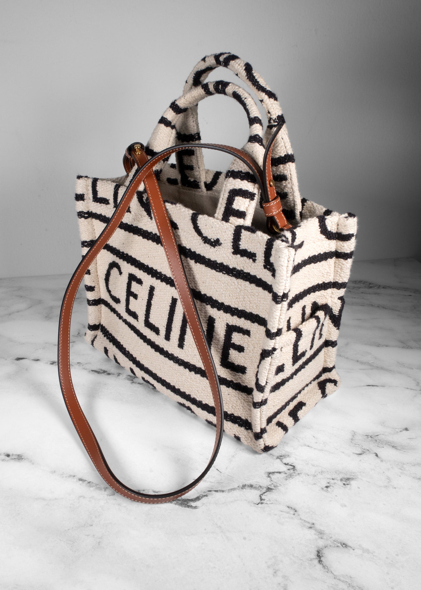 Celine Canvas All Over Shoulder Bag