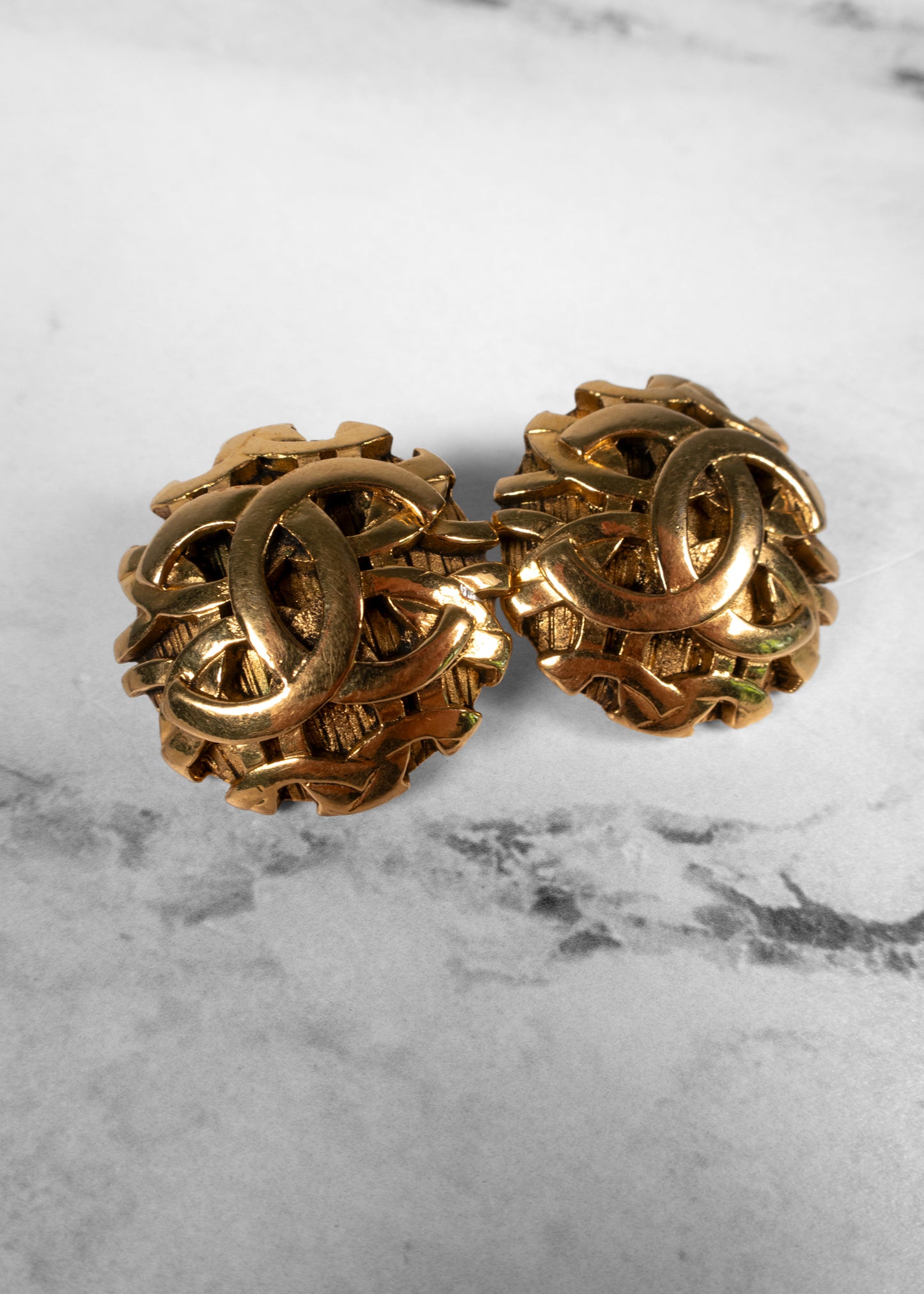 Chanel Gold CC Clip-On Earrings