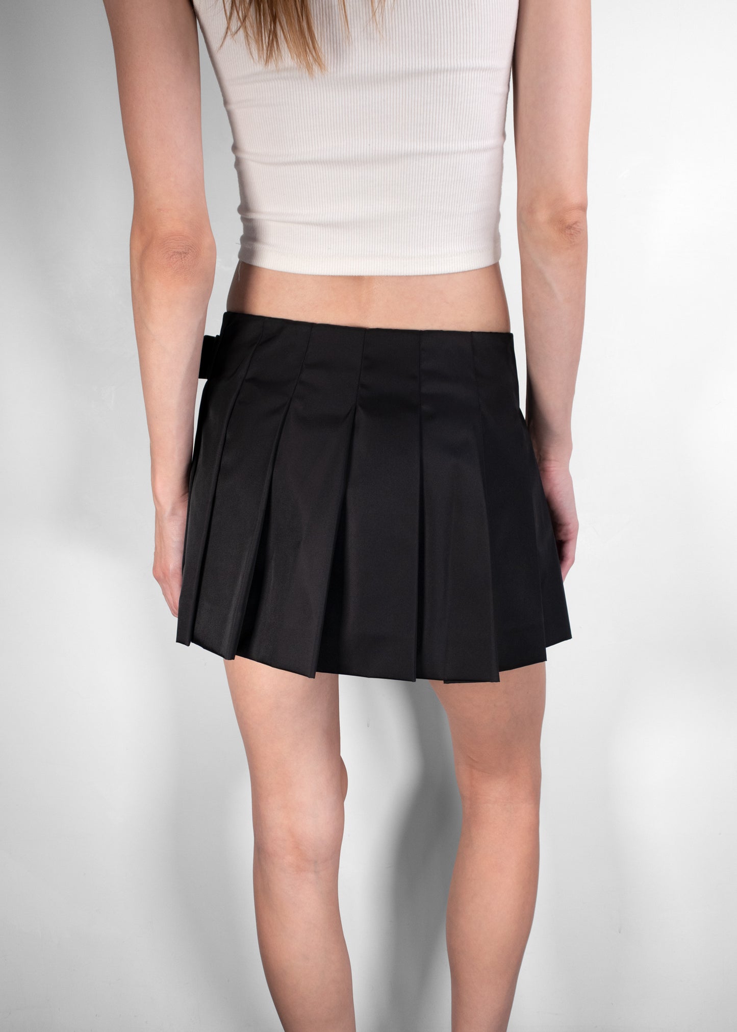 Prada Black Pleated Re-Nylon Miniskirt