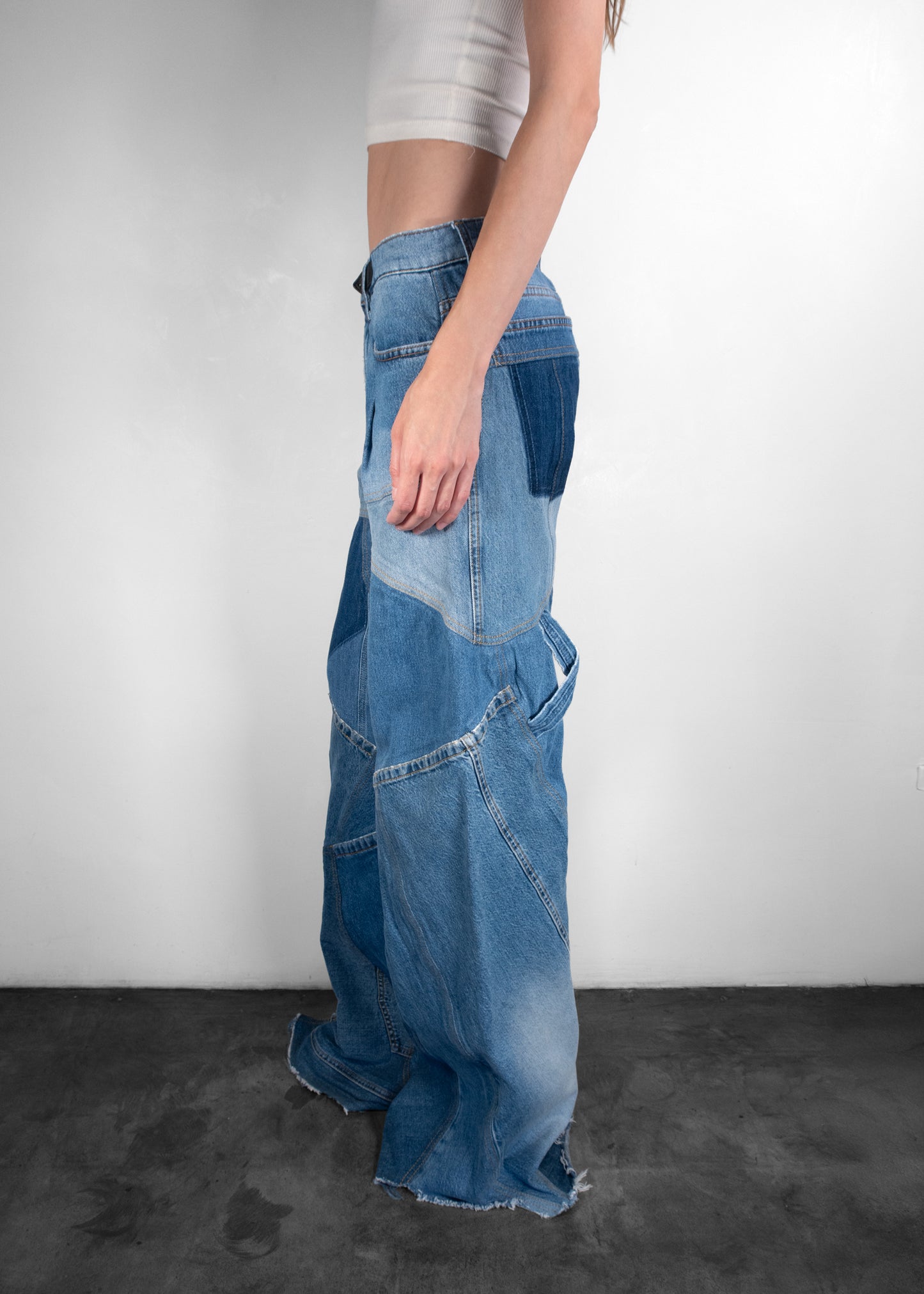 Tom Ford Patchwork Wide-Leg Denim Pants