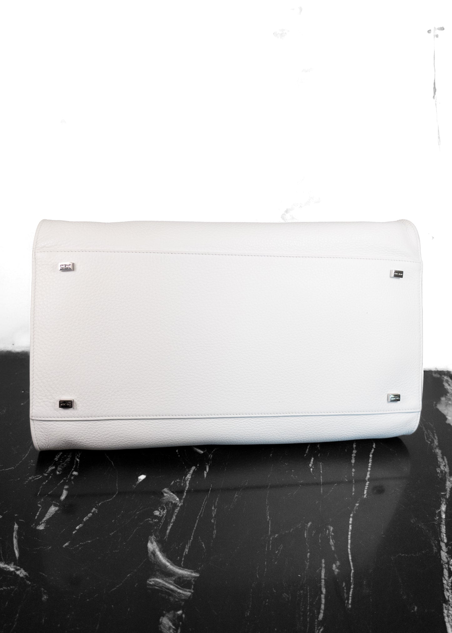 The Row Soft Margaux 15 Lux Grained Calfskin Top Handle Bag