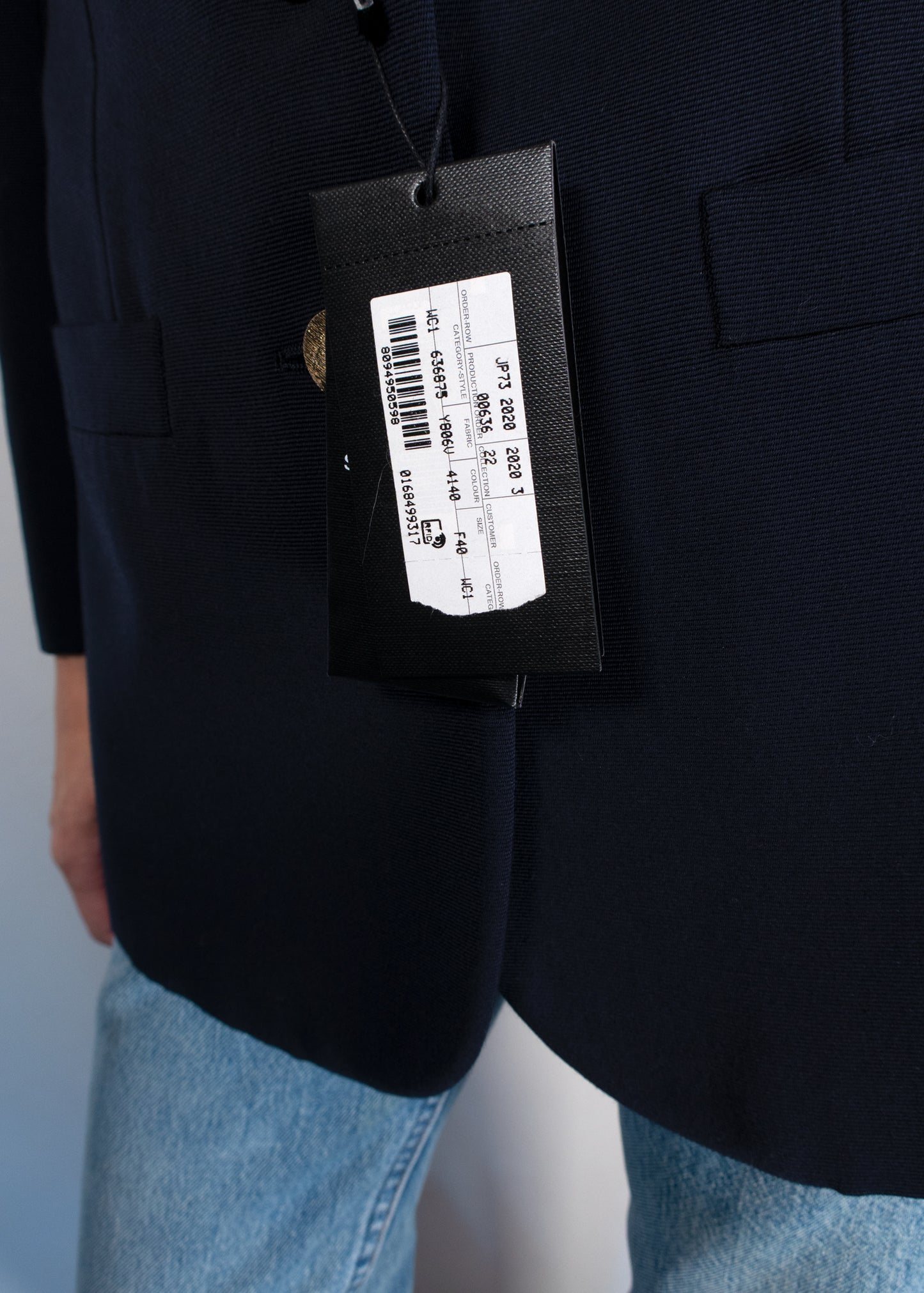 Saint Laurent Bi-Color Tailored Wool Jacket in Marine