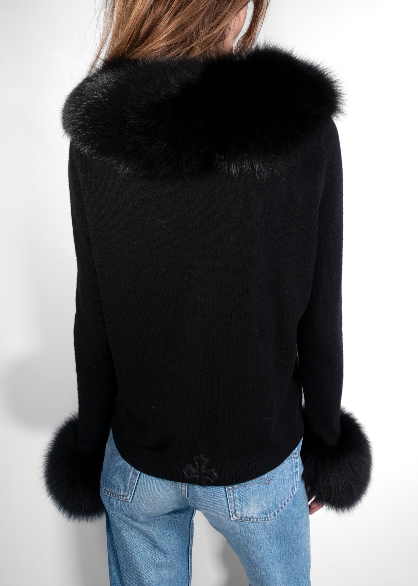 Chrome Hearts Cashmere Fur Trim Cardigan