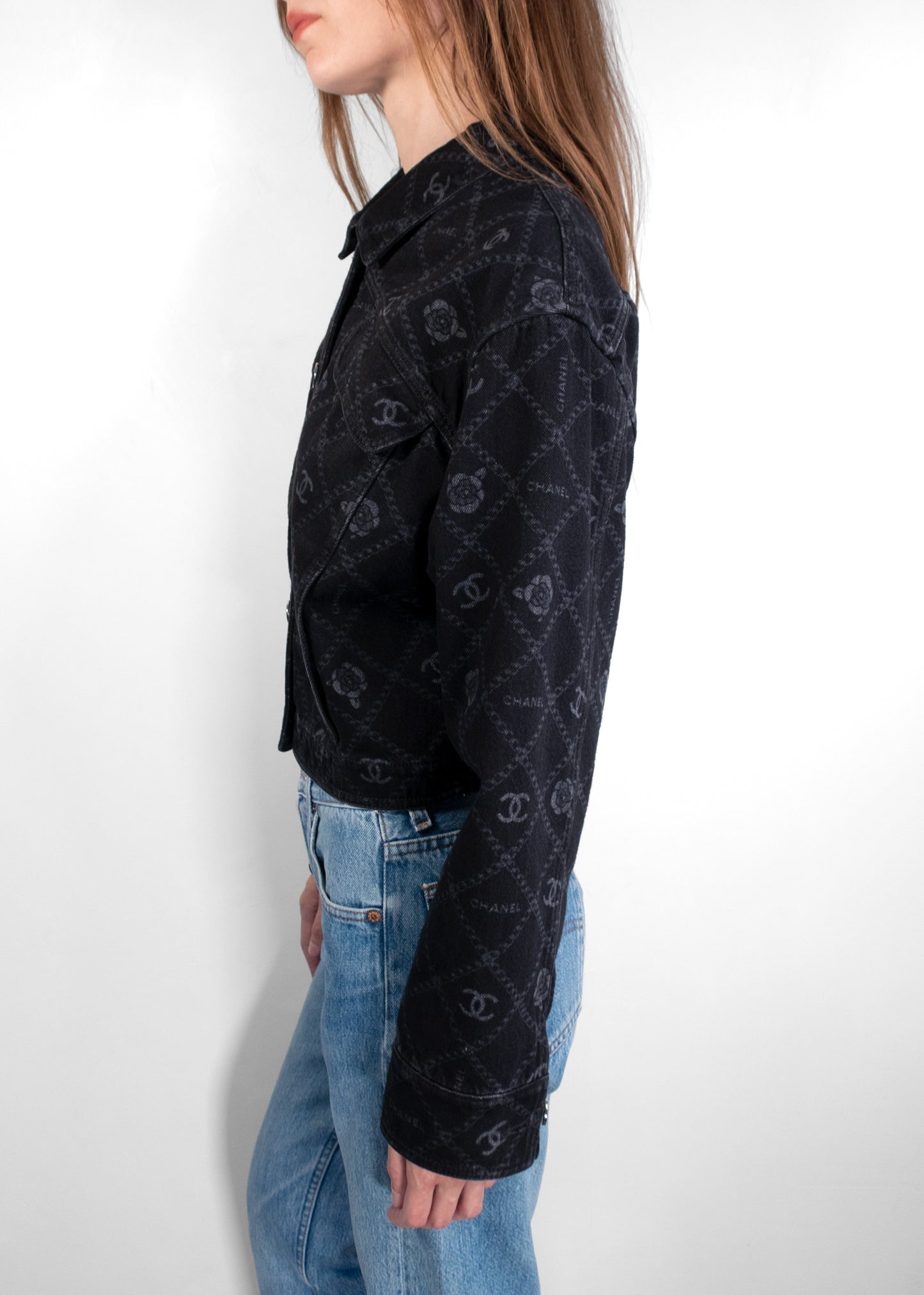 Chanel 2023 Printed Denim Jacket