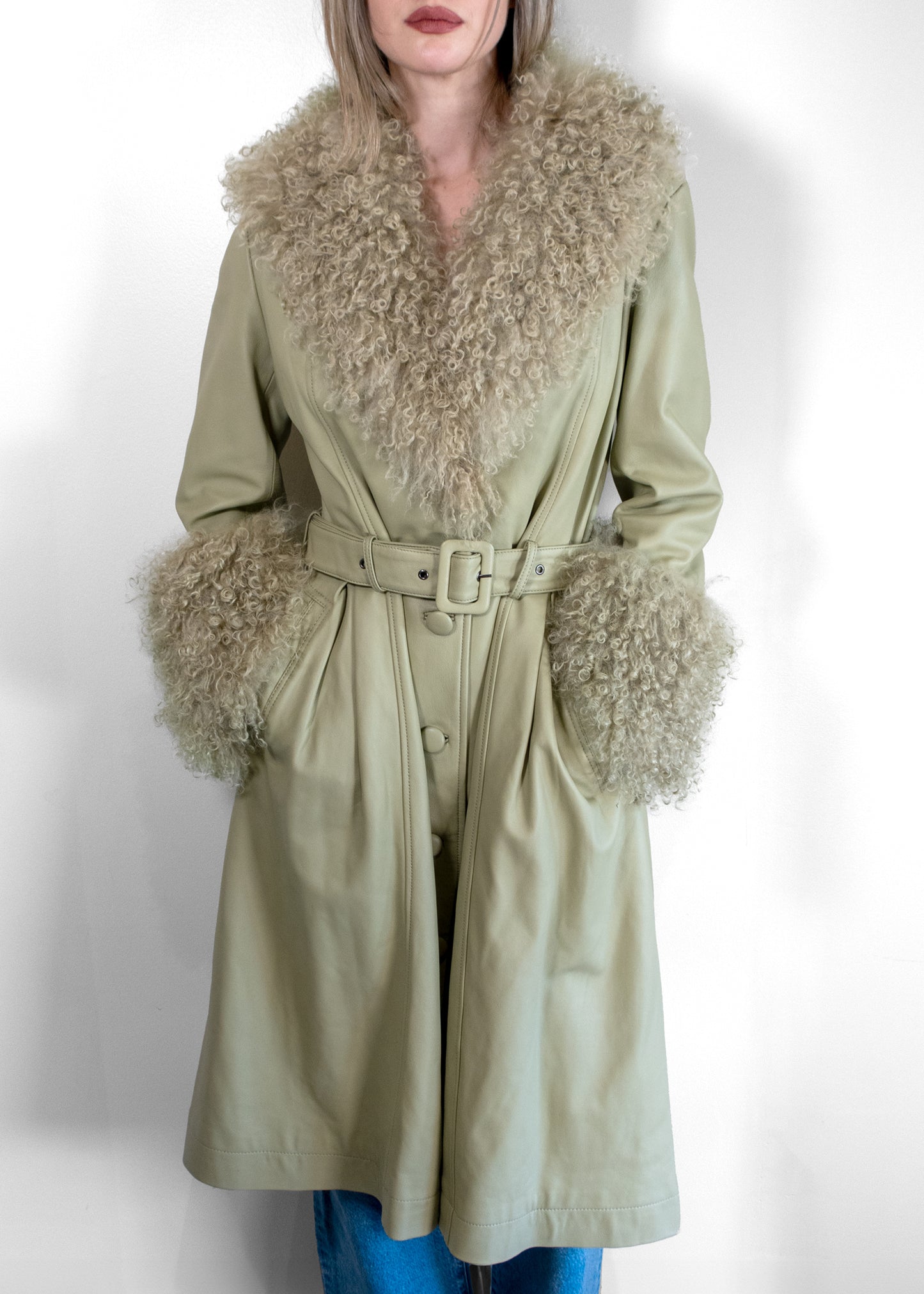 Saks Potts Foxy Shearling Sage Jacket