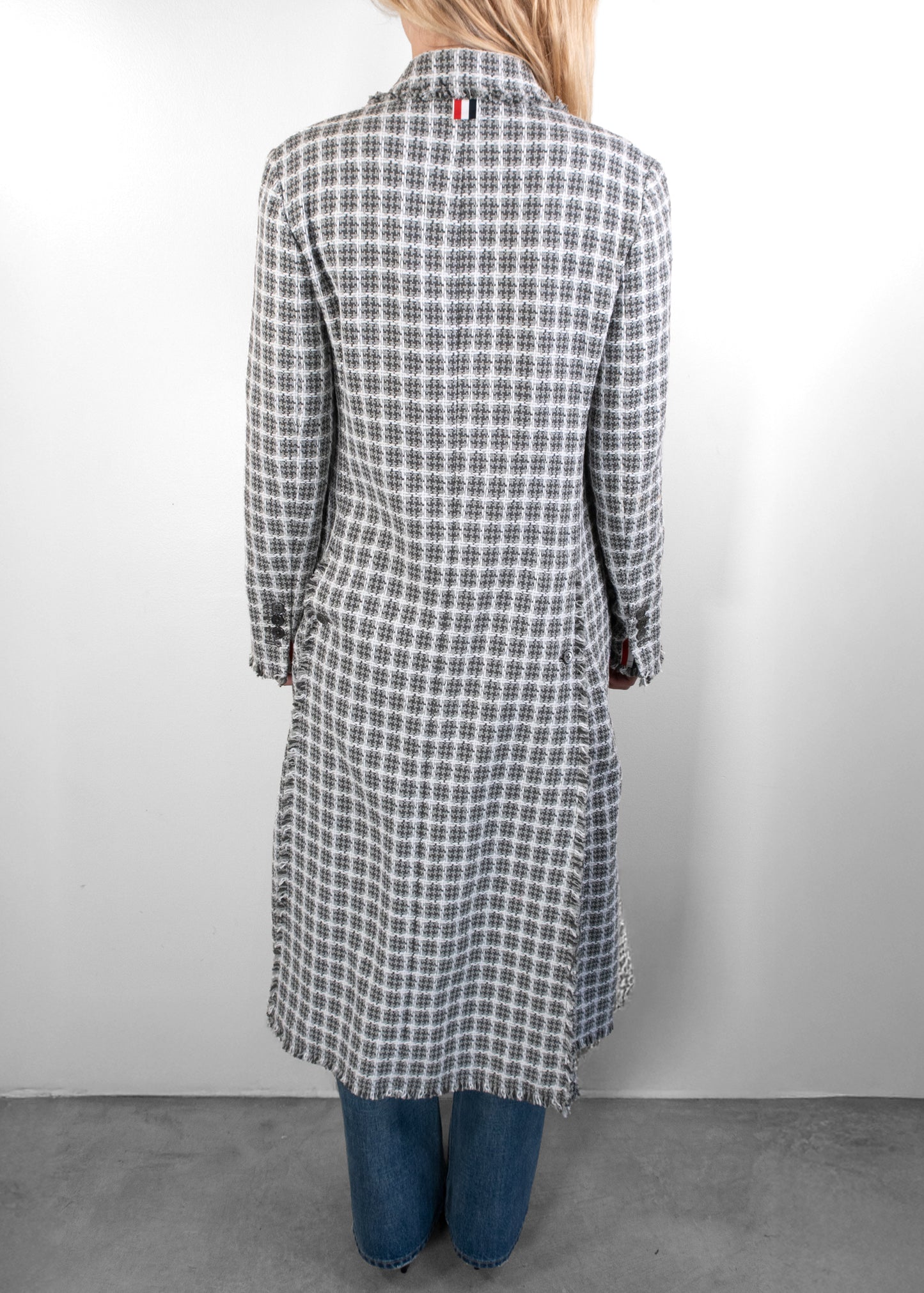 Thom Browne Check-pattern Tweed Coat