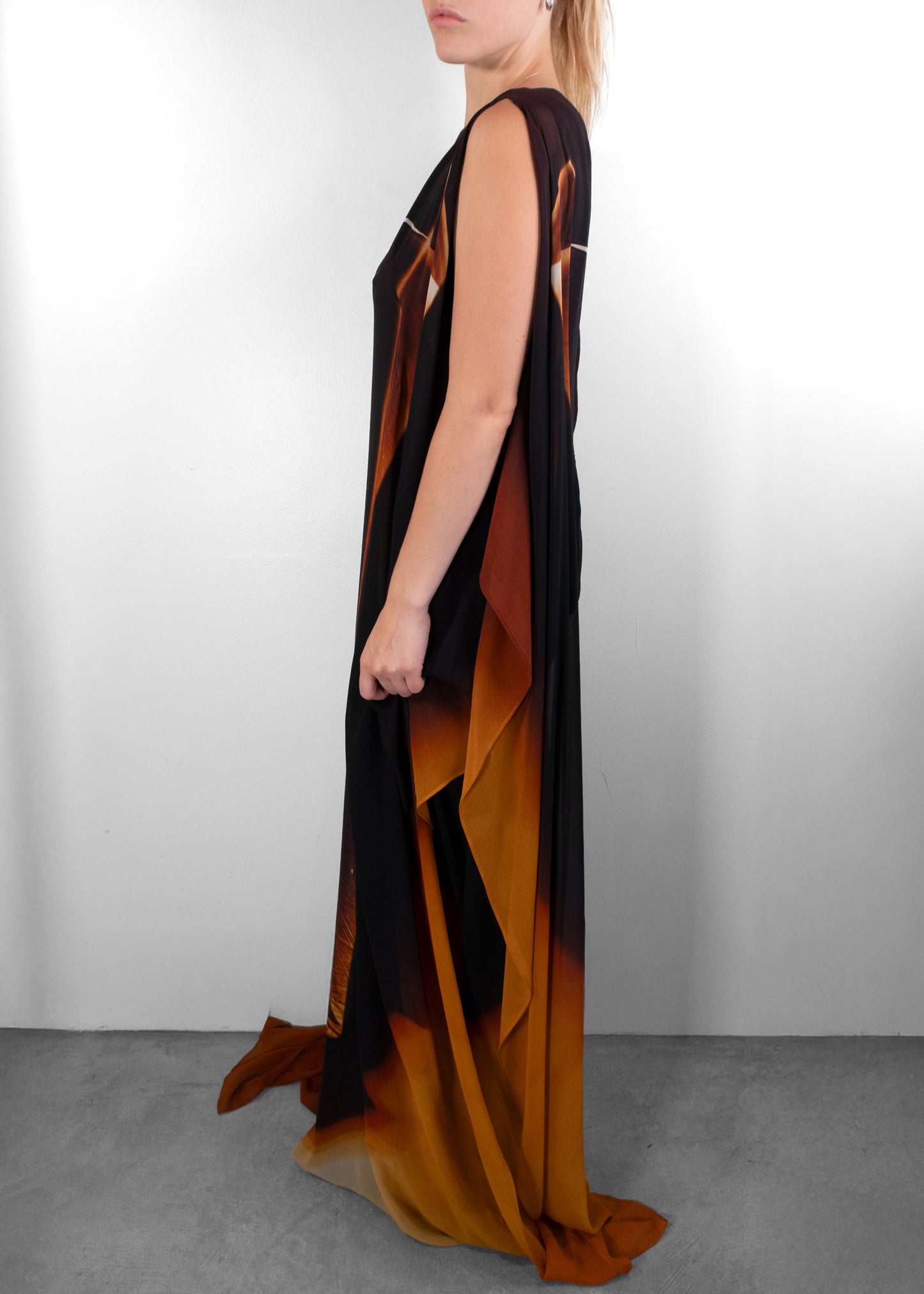Akris Ombré Silk Caftan Gown
