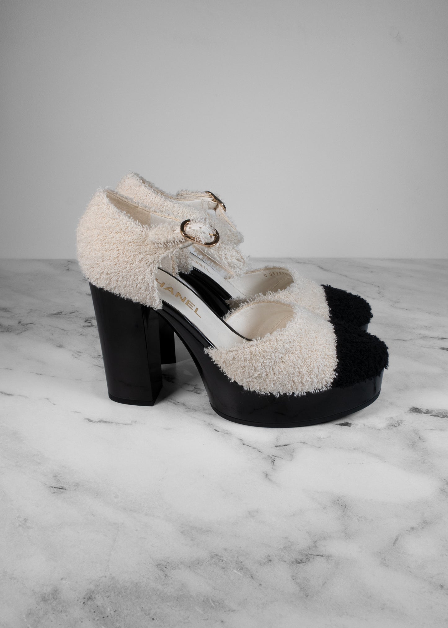 Chanel Cotton Tweed & Grosgrain Mary Janes