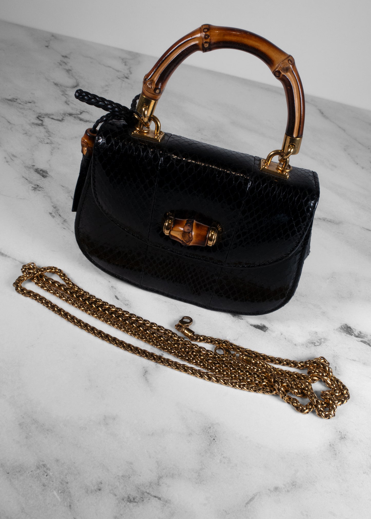 Gucci Bamboo Night Python Bag