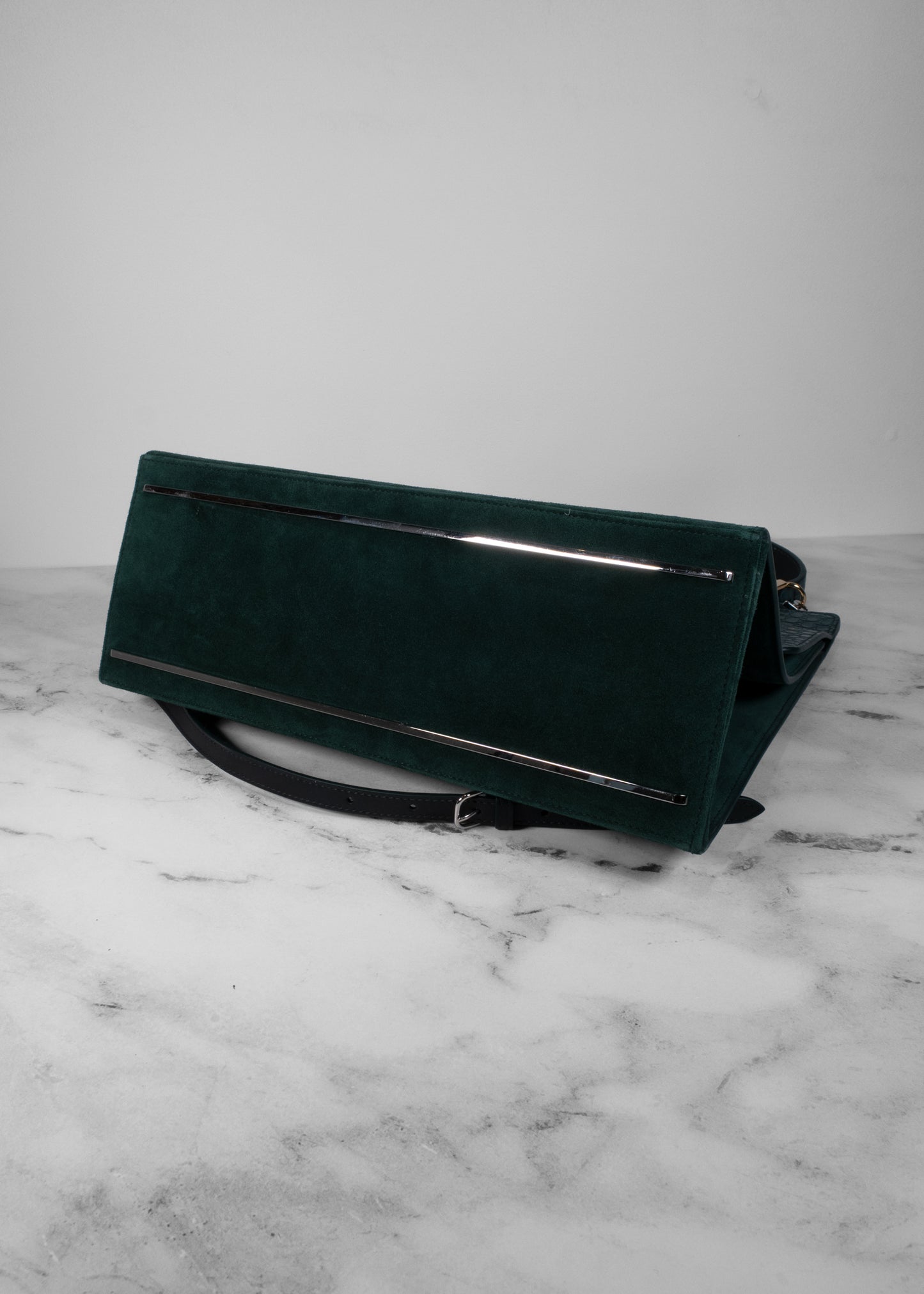 Balenciaga Ostrich-Trimmed Le Dix Zip Cartable Bag