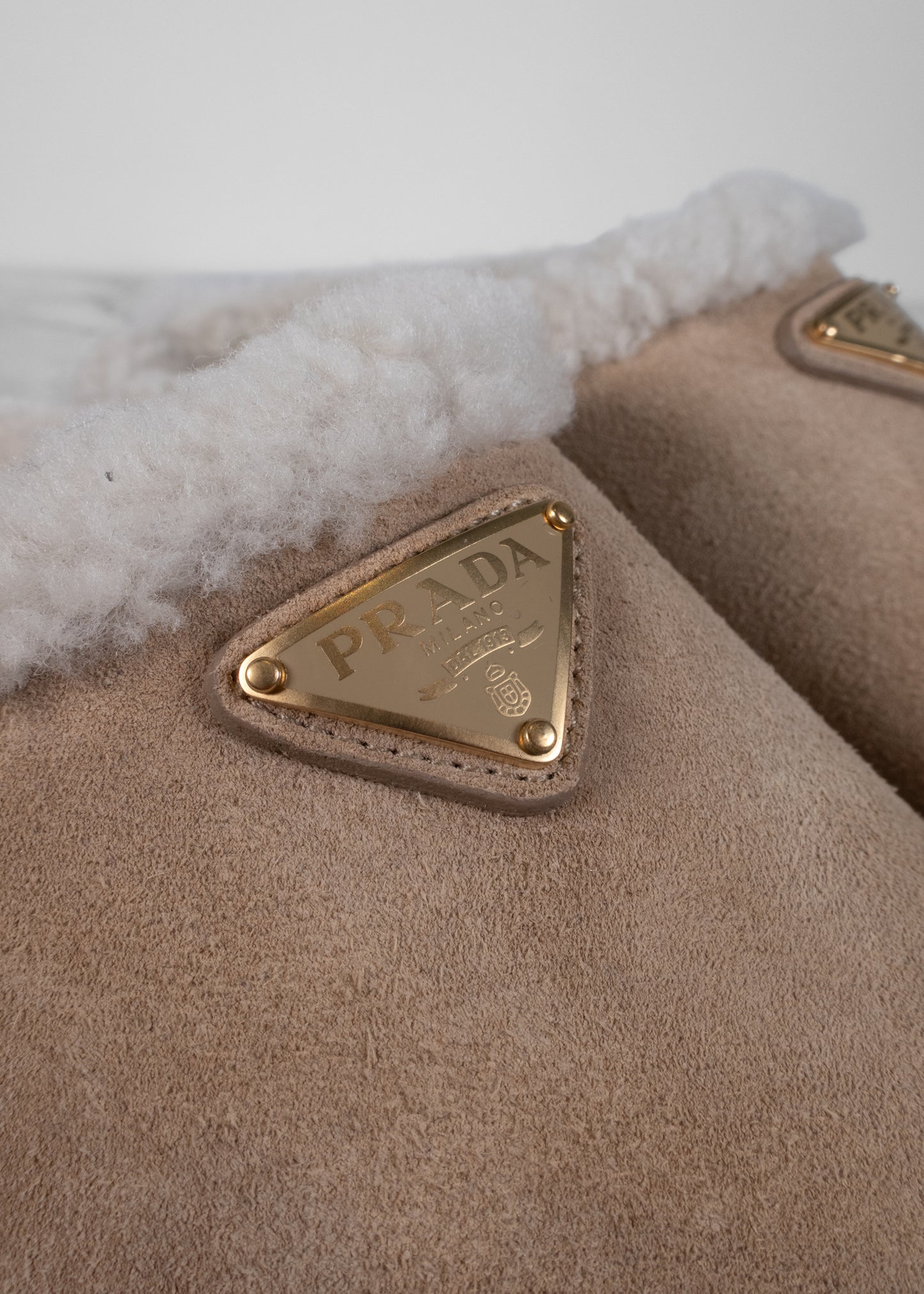 Prada Shearling Slides