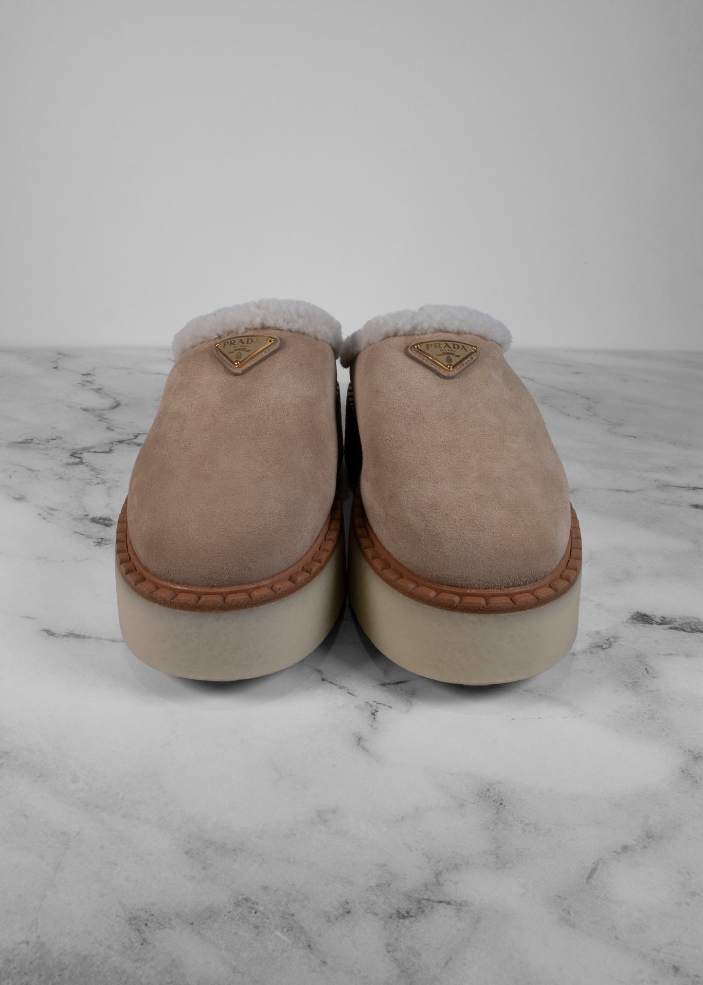Prada Shearling Slides