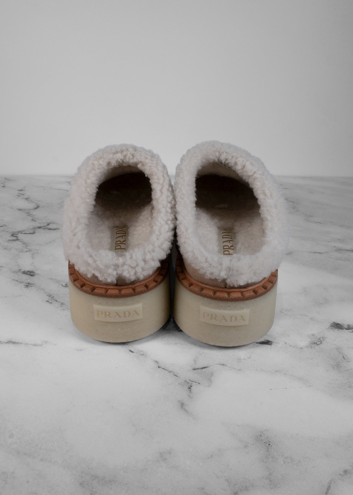 Prada Shearling Slides