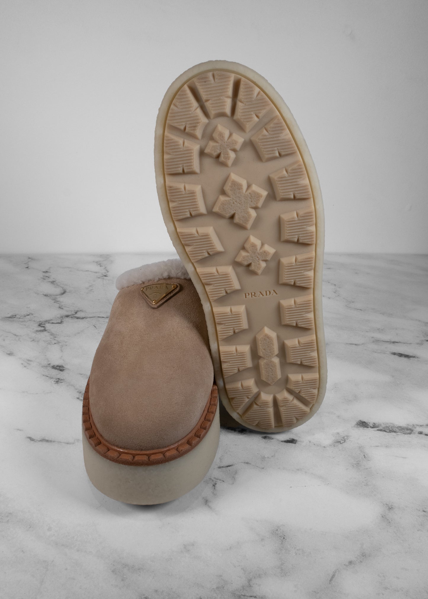 Prada Shearling Slides
