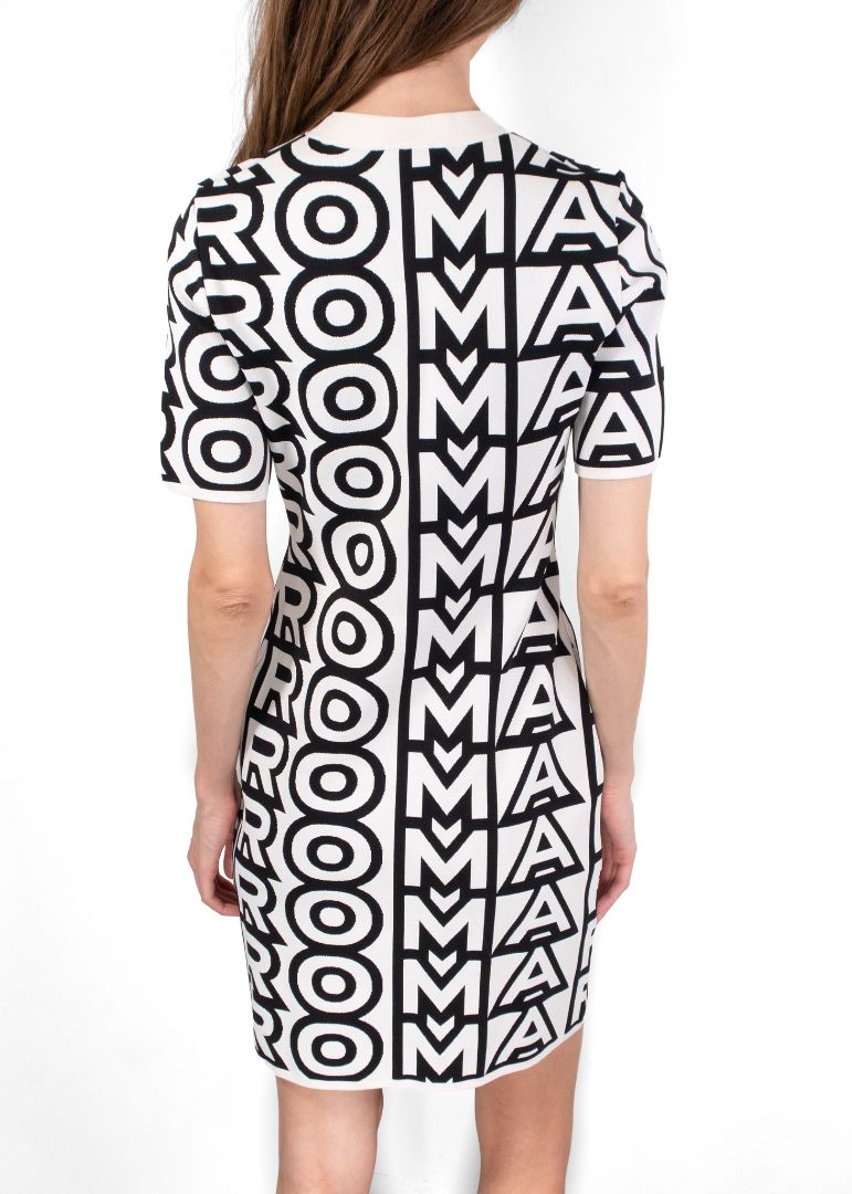 Fendi & Marc Jacobs Black/White Logo Knit Mini Dress