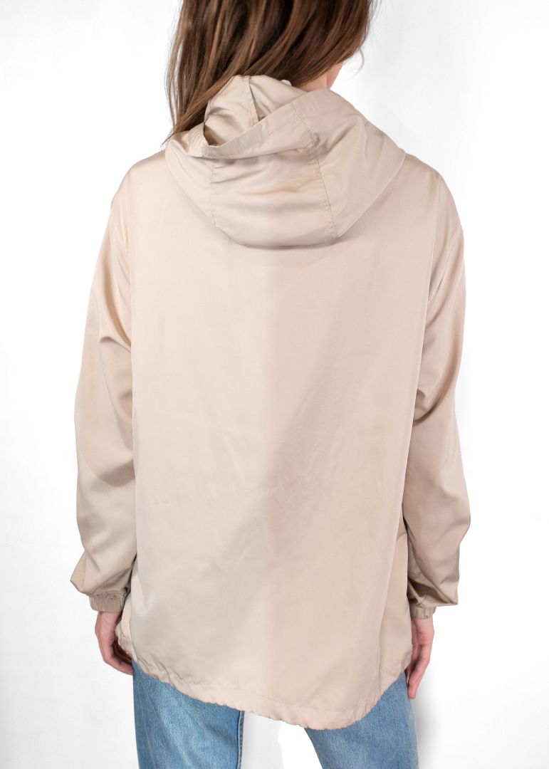 Miu Miu Beige Drawstring Hooded Jacket With Elasticated Cuffs
