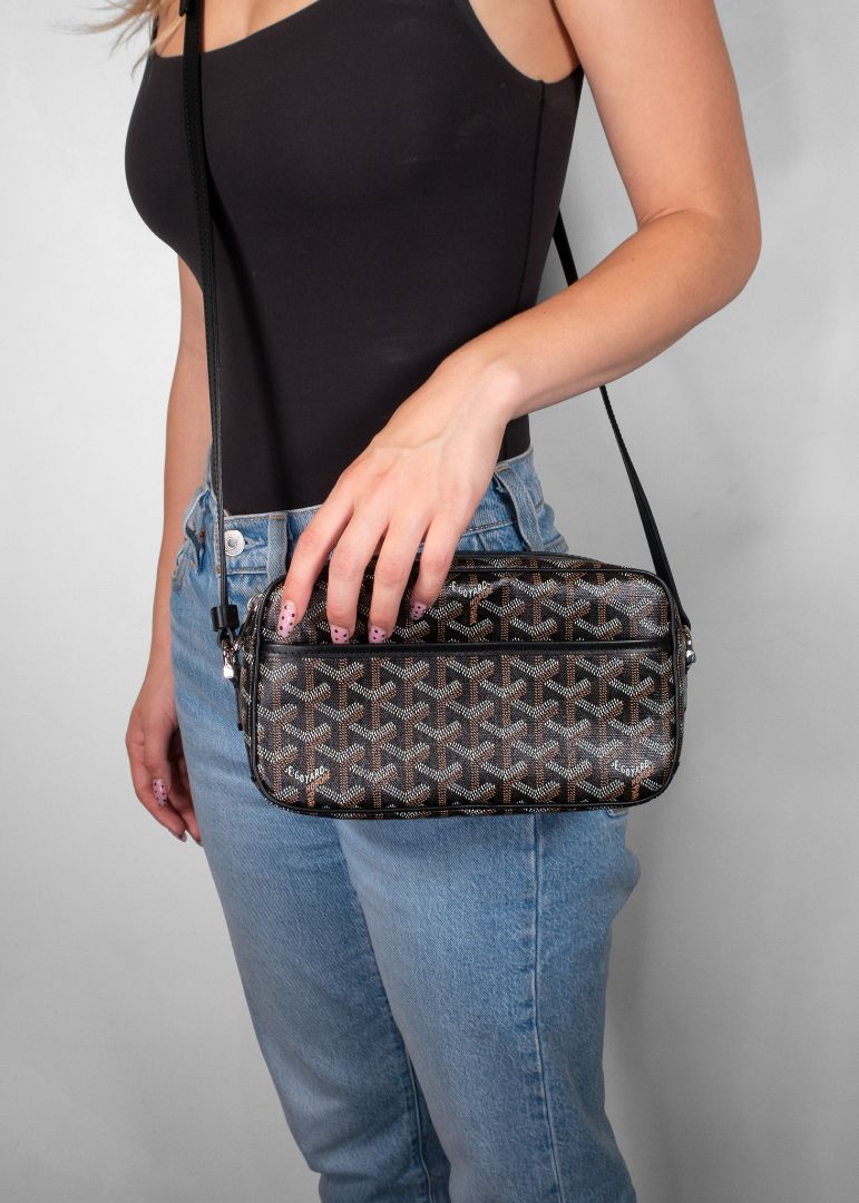 Goyard Black/Brown Goyardine Sac Capvert Bag
