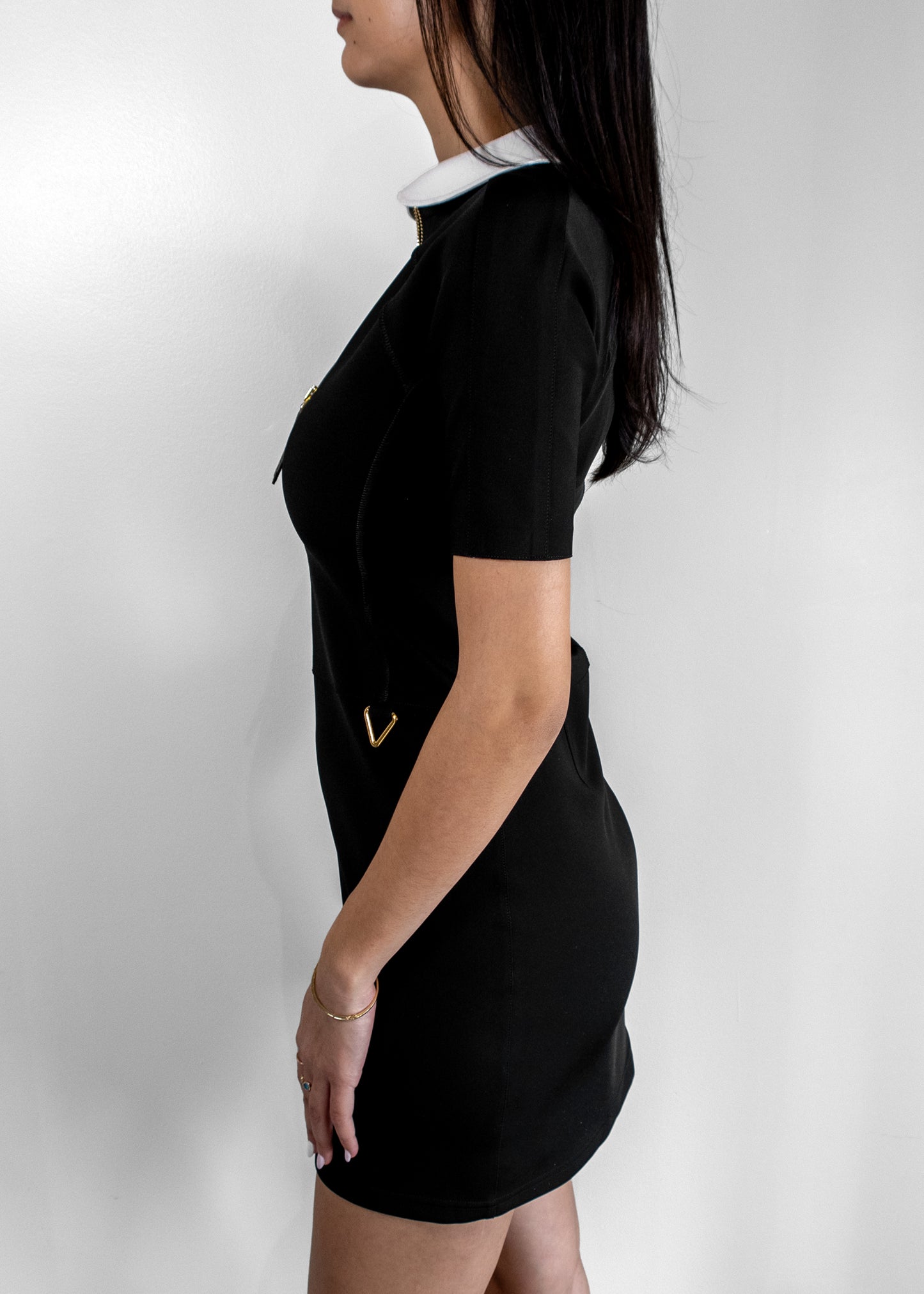 Louis Vuitton Technical Jersey Peter Pan Collar Dress