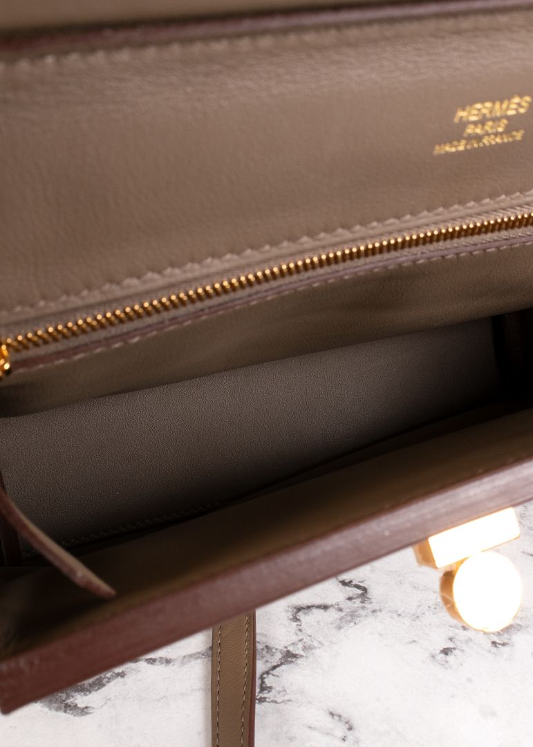 Hermes Taupe Suede Evercolor Bag