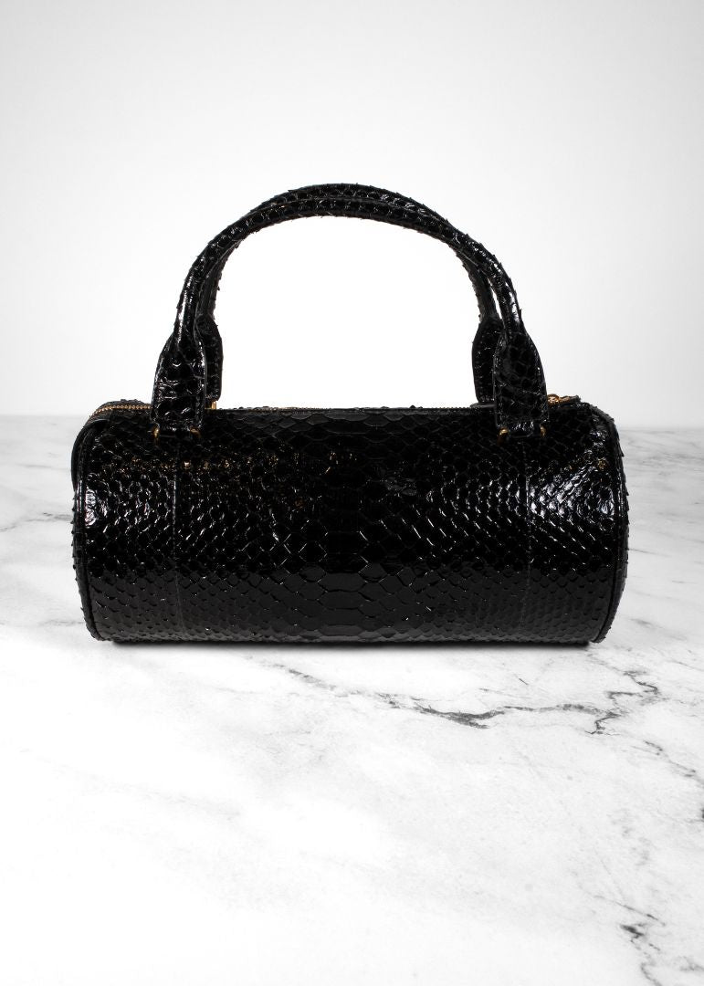 The Row Black Python 90s Round Bag