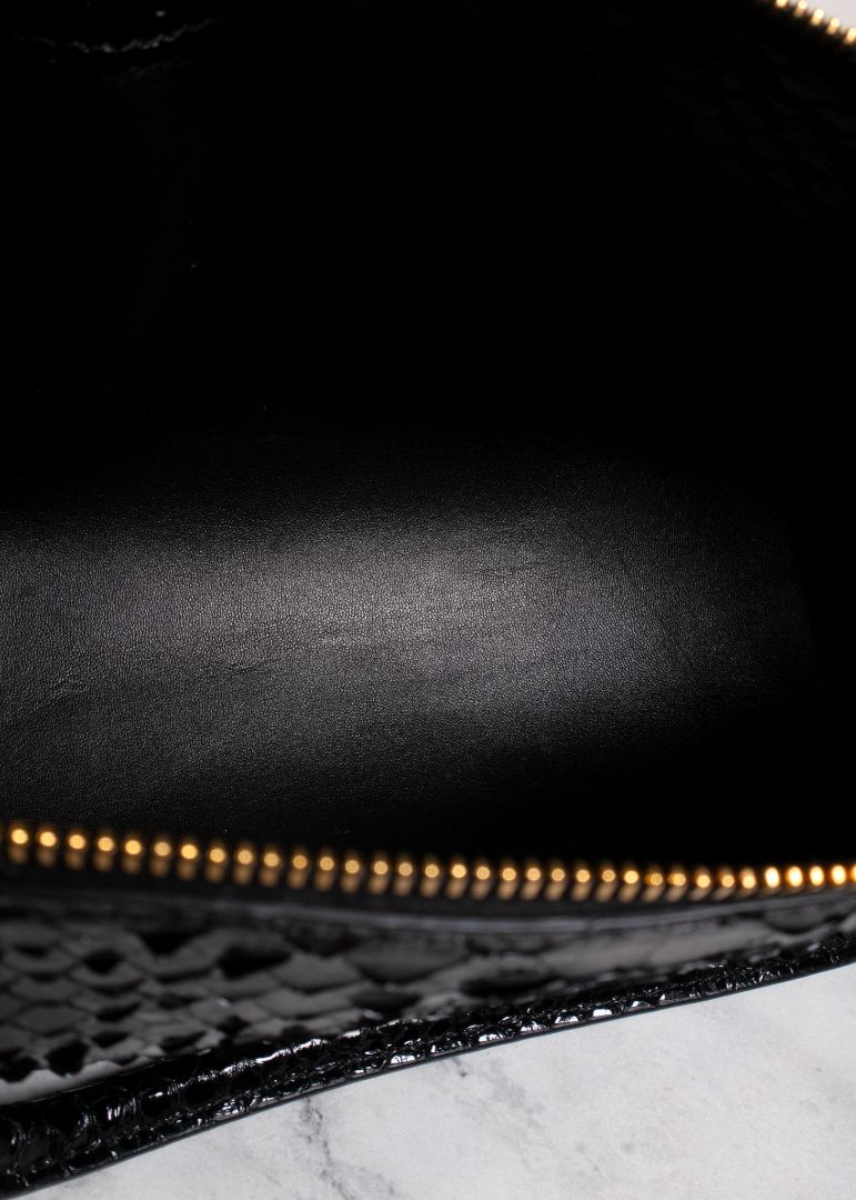 The Row Black Python 90s Round Bag