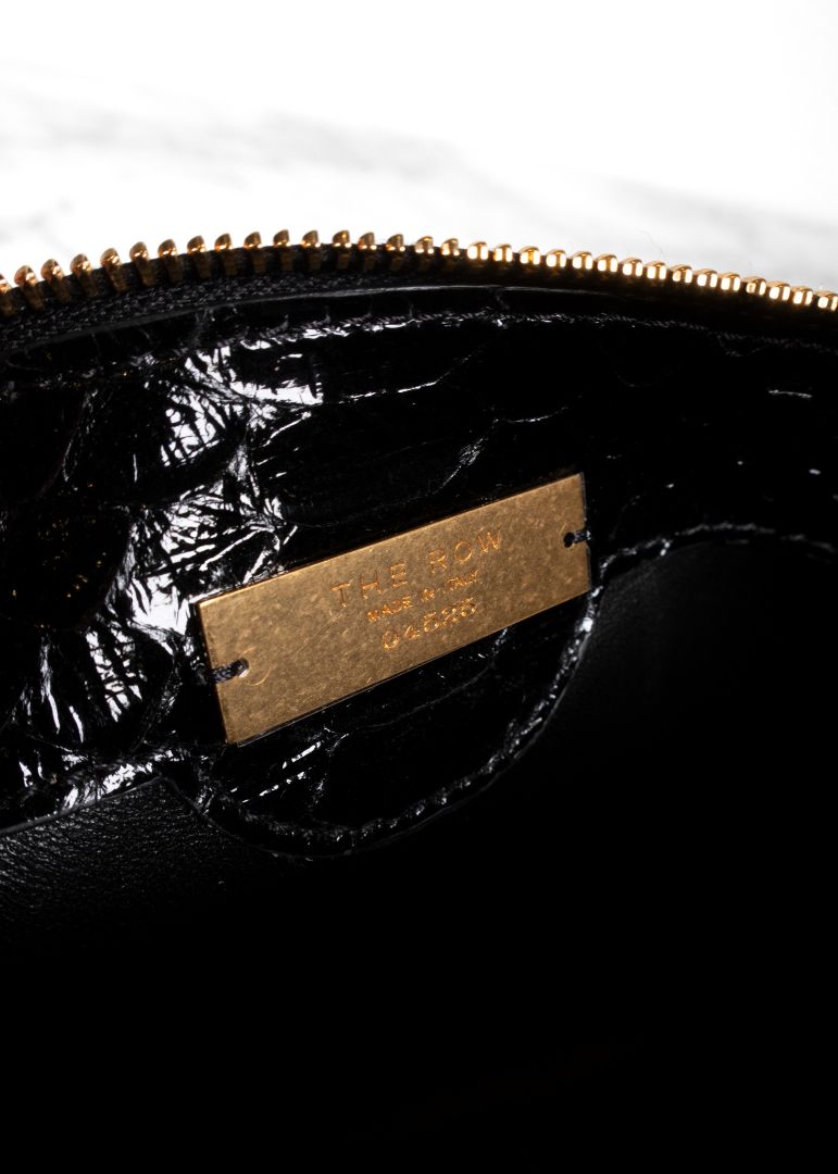 The Row Black Python 90s Round Bag