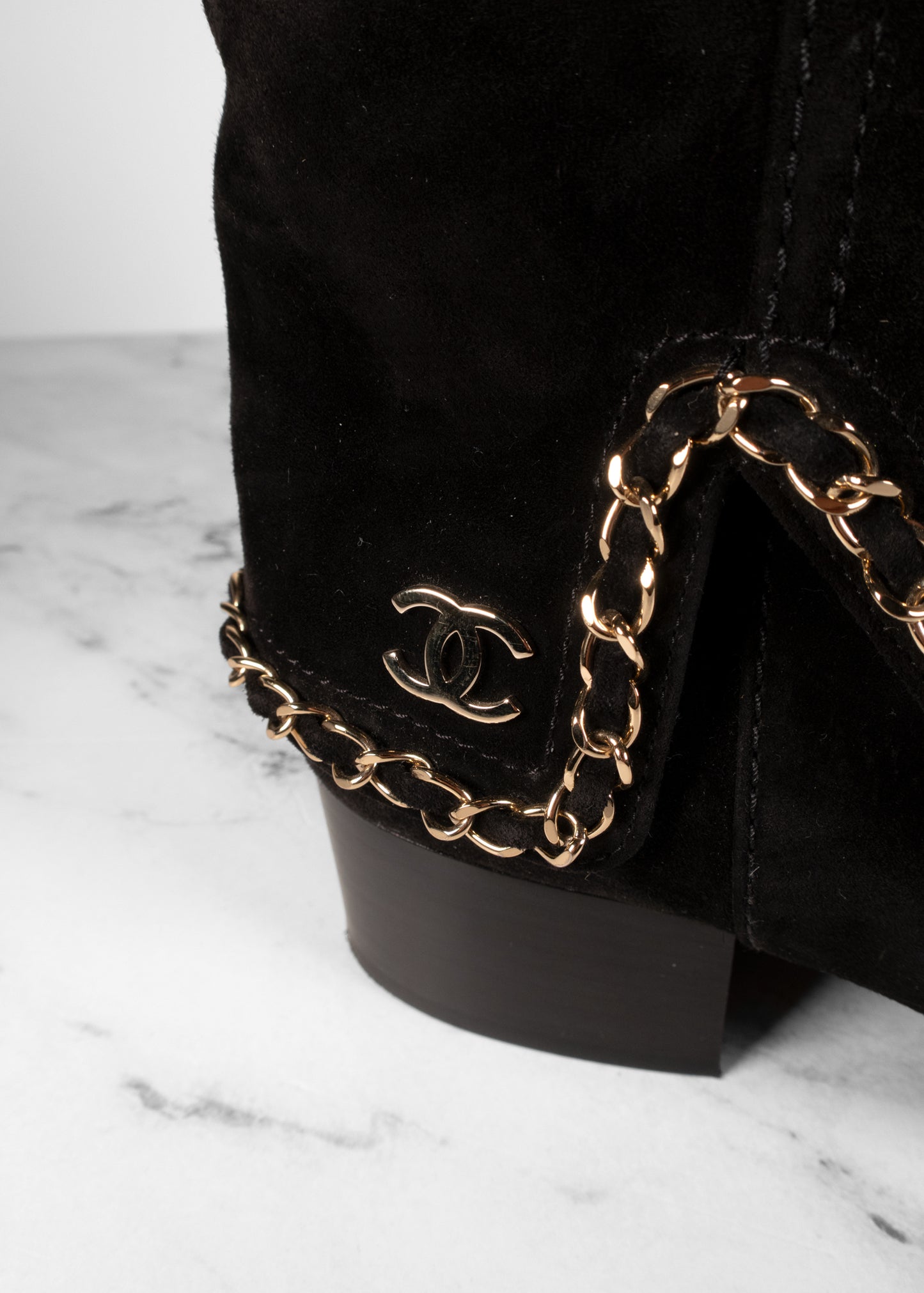 Chanel 2013 Interlocking CC Logo Moto Boots