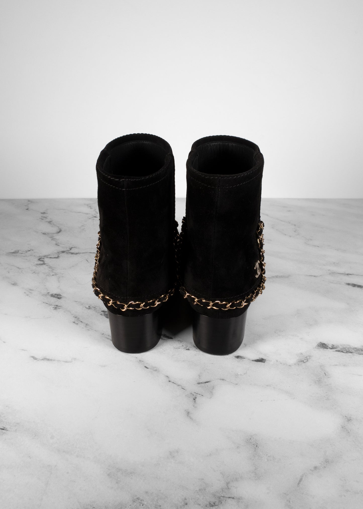Chanel 2013 Interlocking CC Logo Moto Boots
