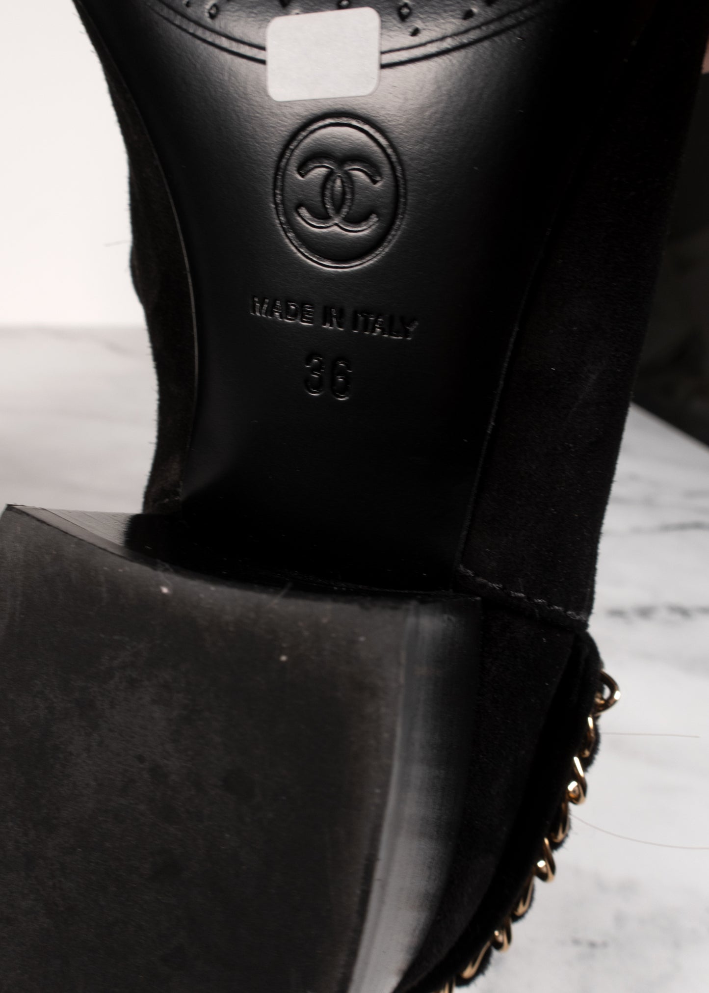 Chanel 2013 Interlocking CC Logo Moto Boots