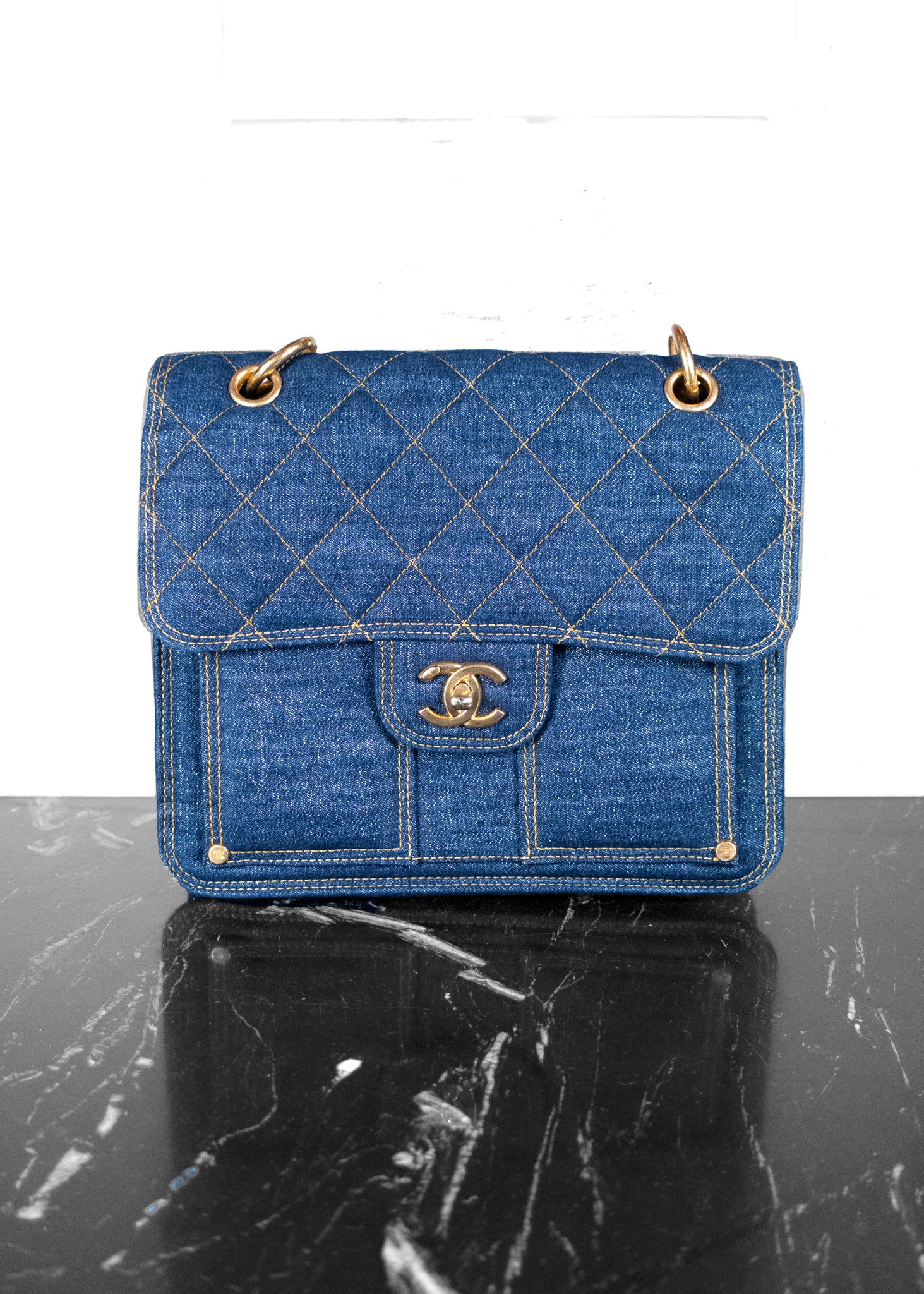 Chanel blue backpack hotsell