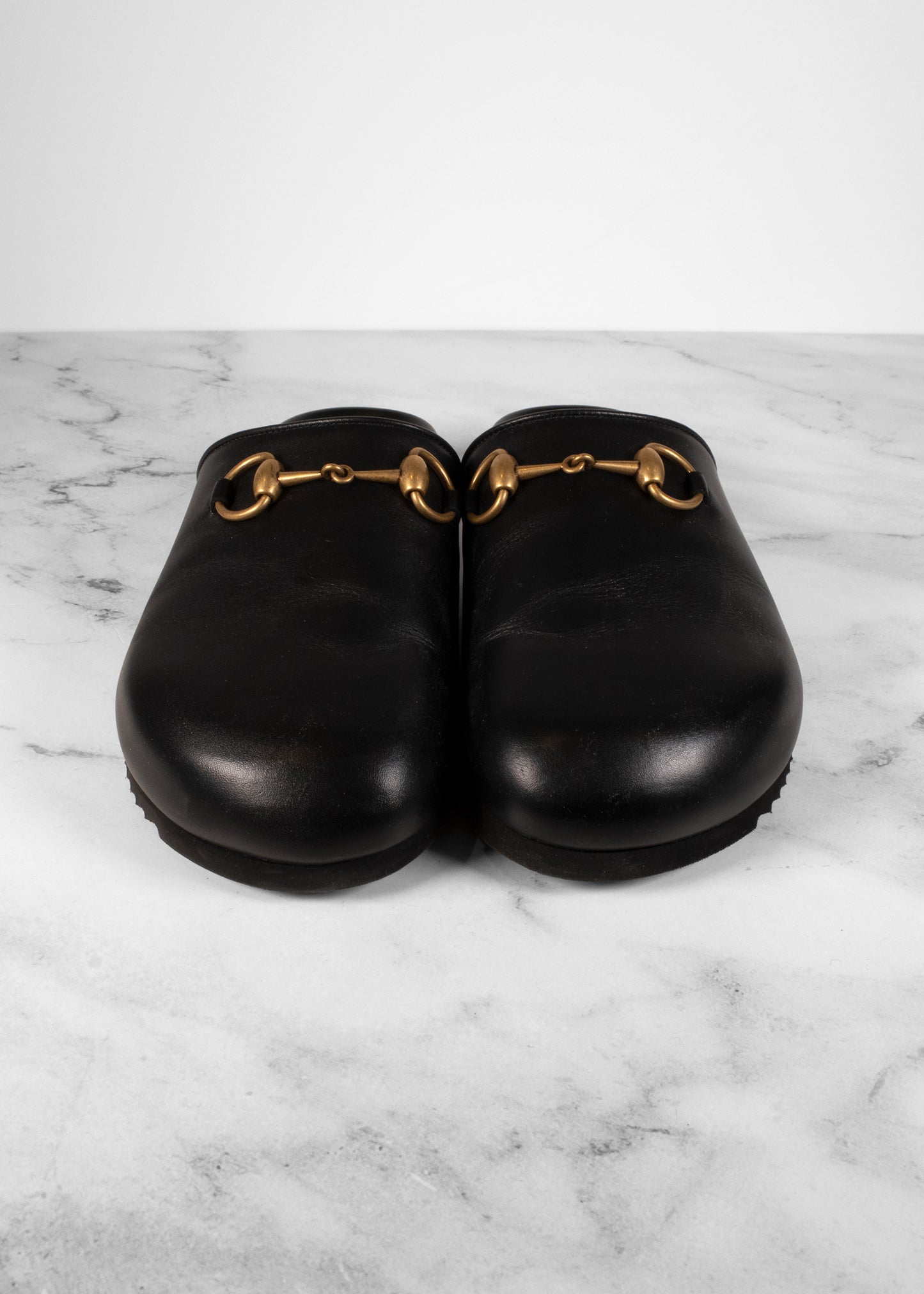 Gucci Horsebit Accent Leather Mules