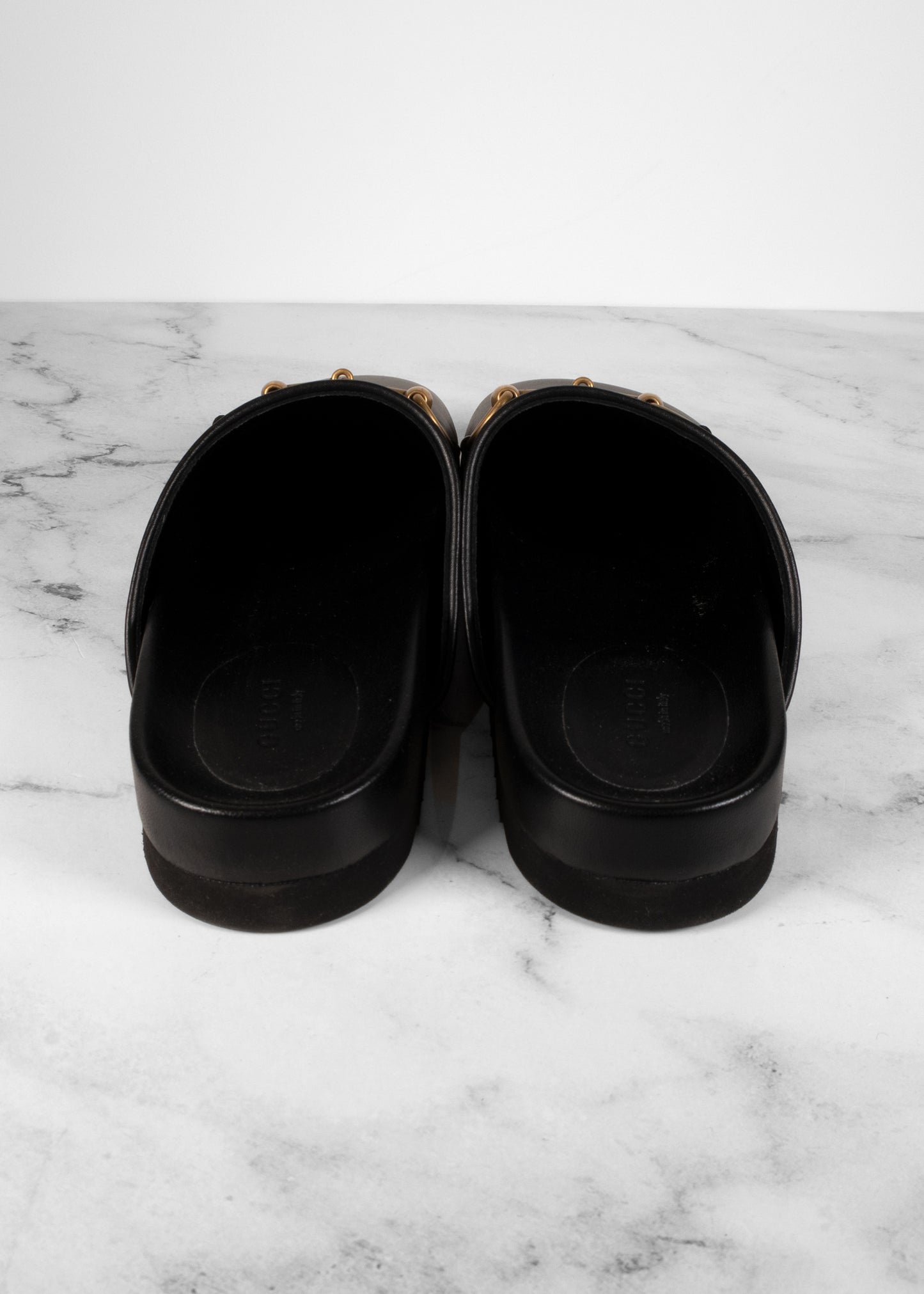 Gucci Horsebit Accent Leather Mules