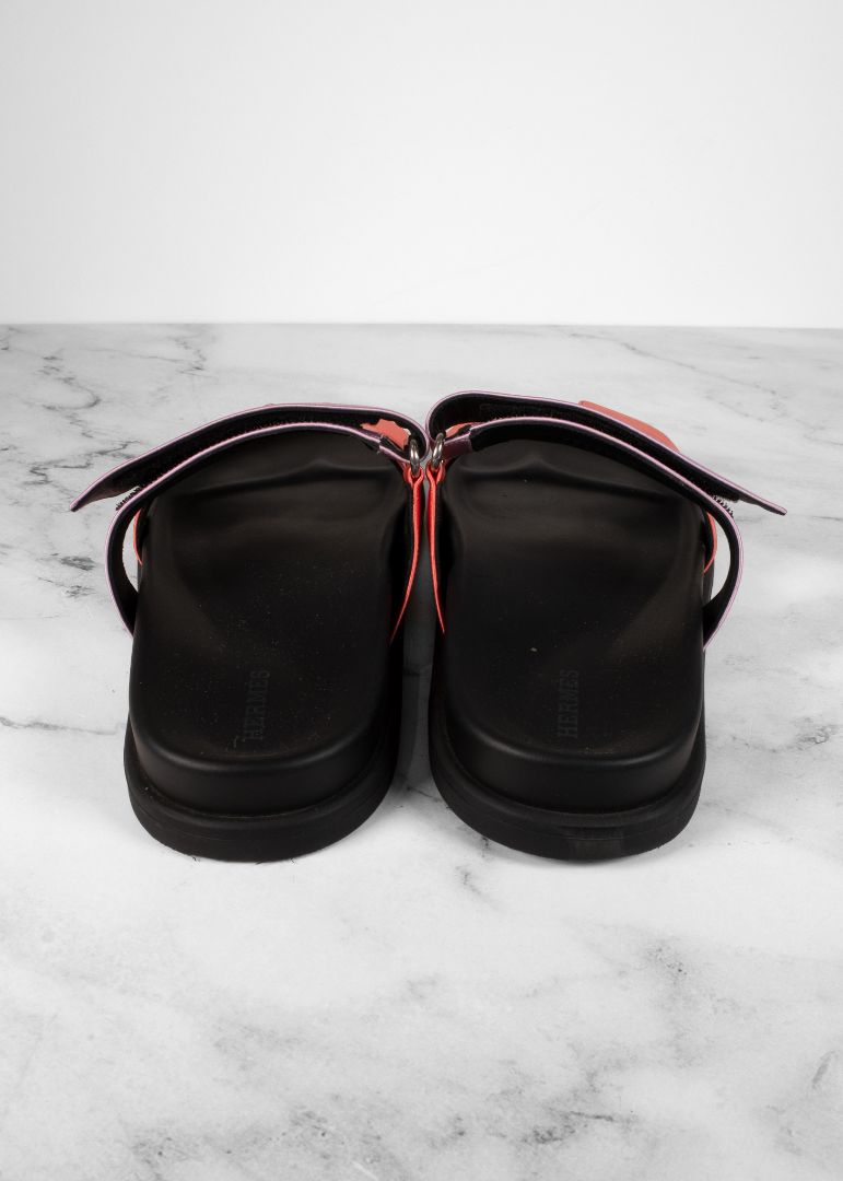 Hermes Pink & Purple Satin Chypre Sandals