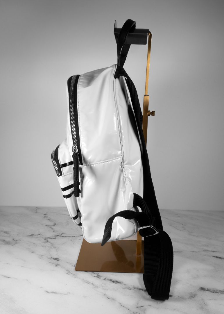 Chanel White & Black Nylon Small Backpack